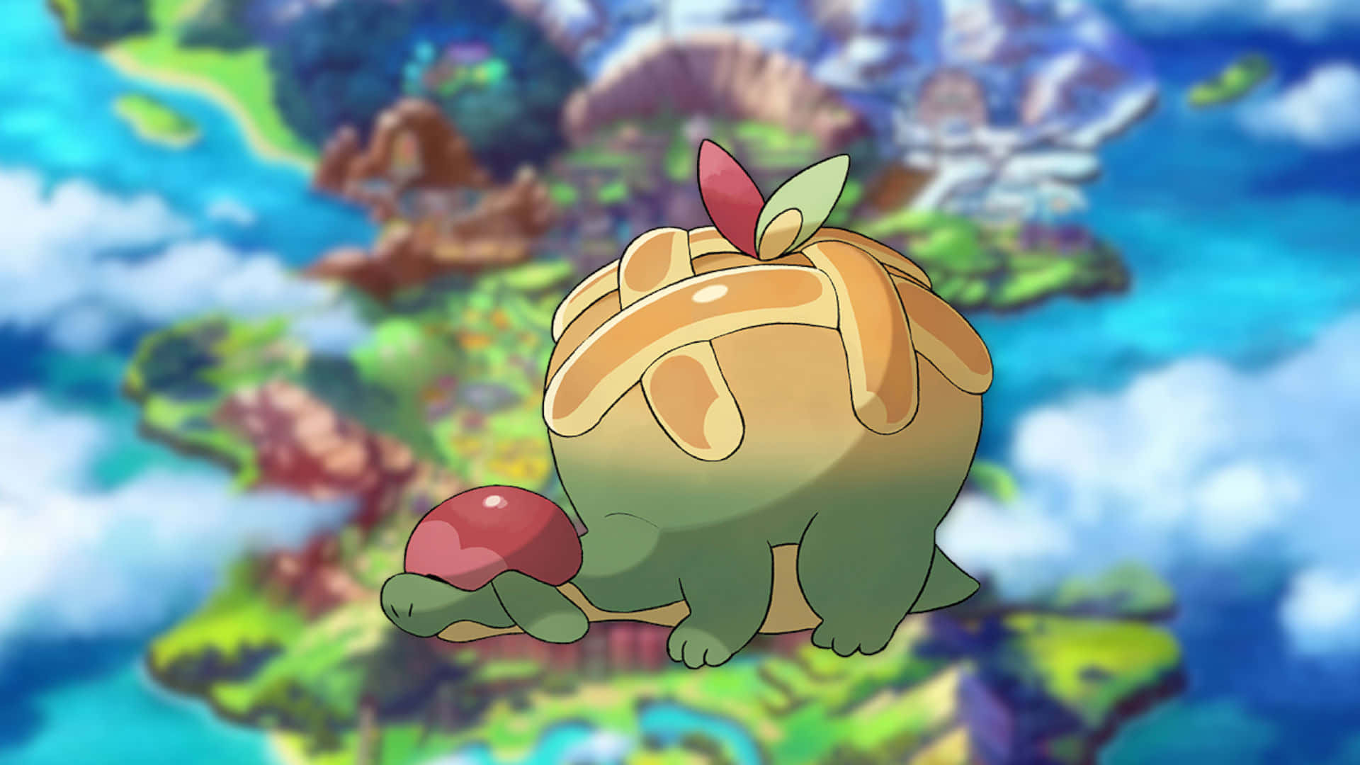 Et flyvende Pokémon Appletun Wallpapers
