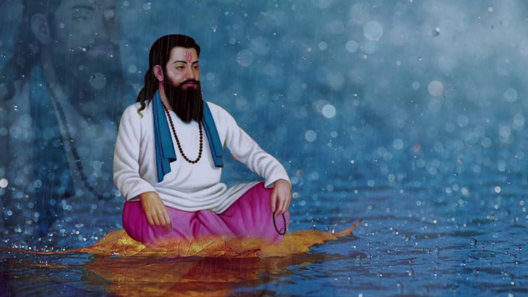 Et fredfyldt portræt af Guru Ravidass, Bhakti-bevægelsens helgen Wallpapers