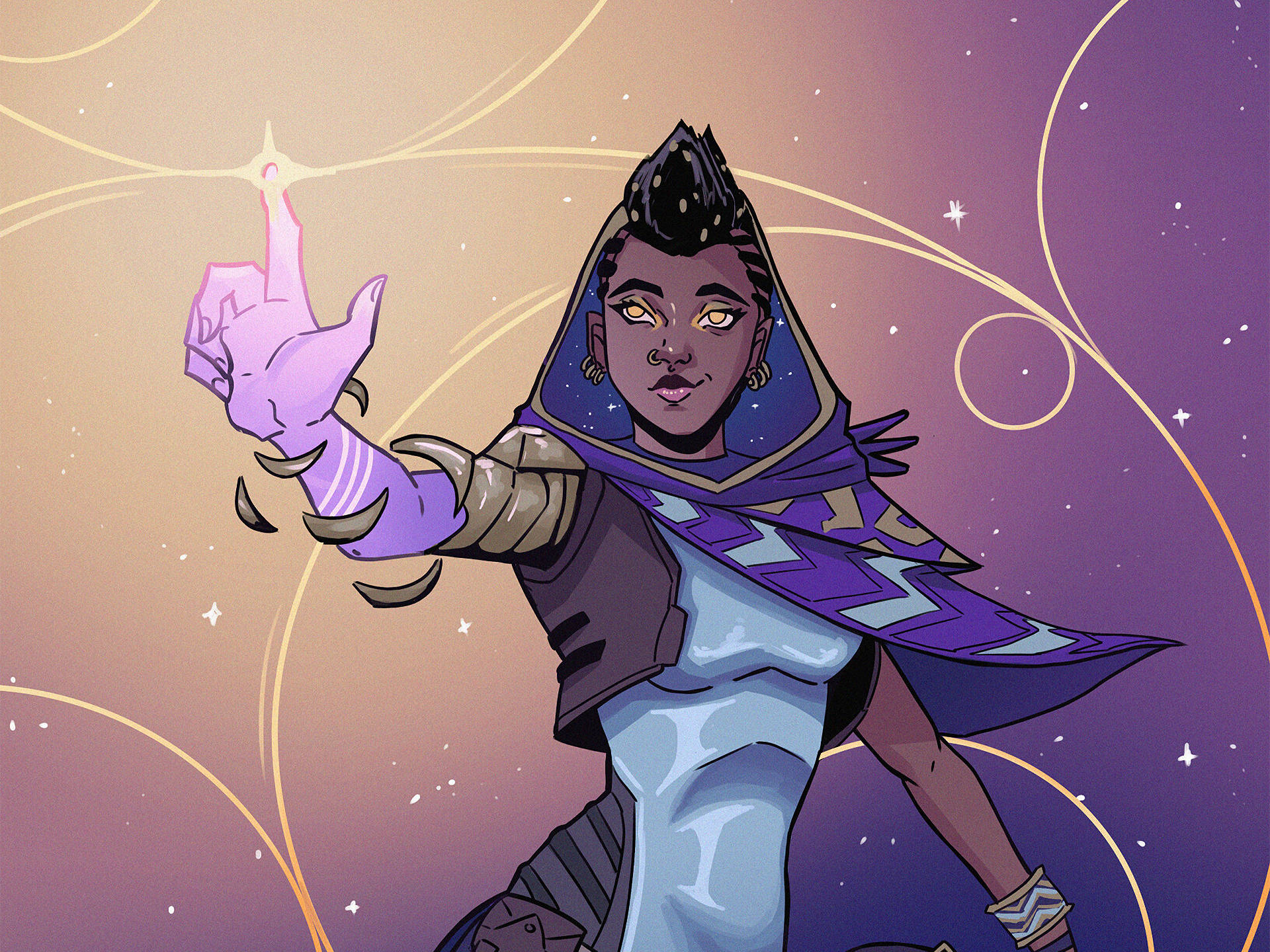“Et glimt af kosmos: Valorants Astra fan art” Wallpapers