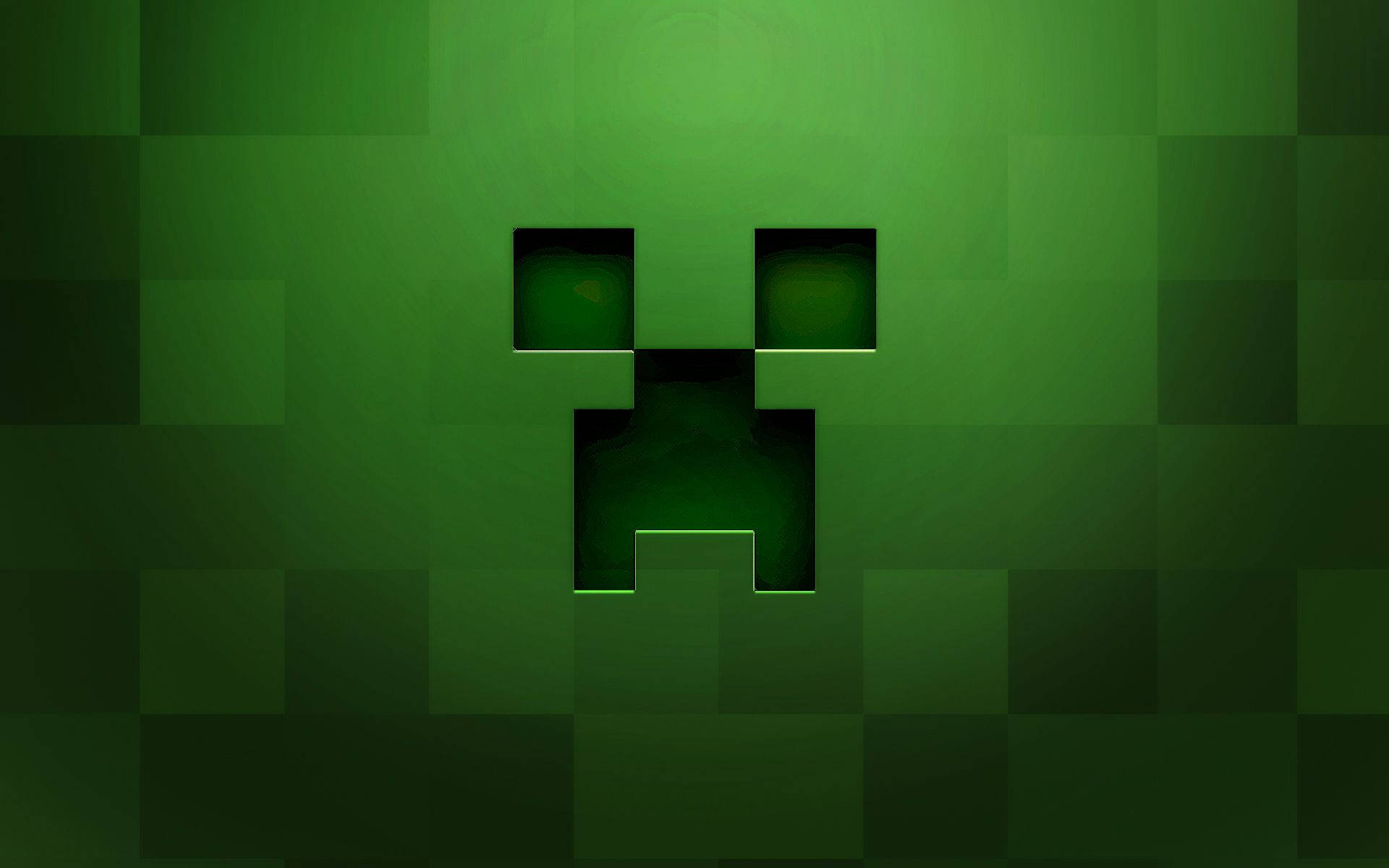 Et grønt Creeper-ansigt i Minecraft Wallpapers