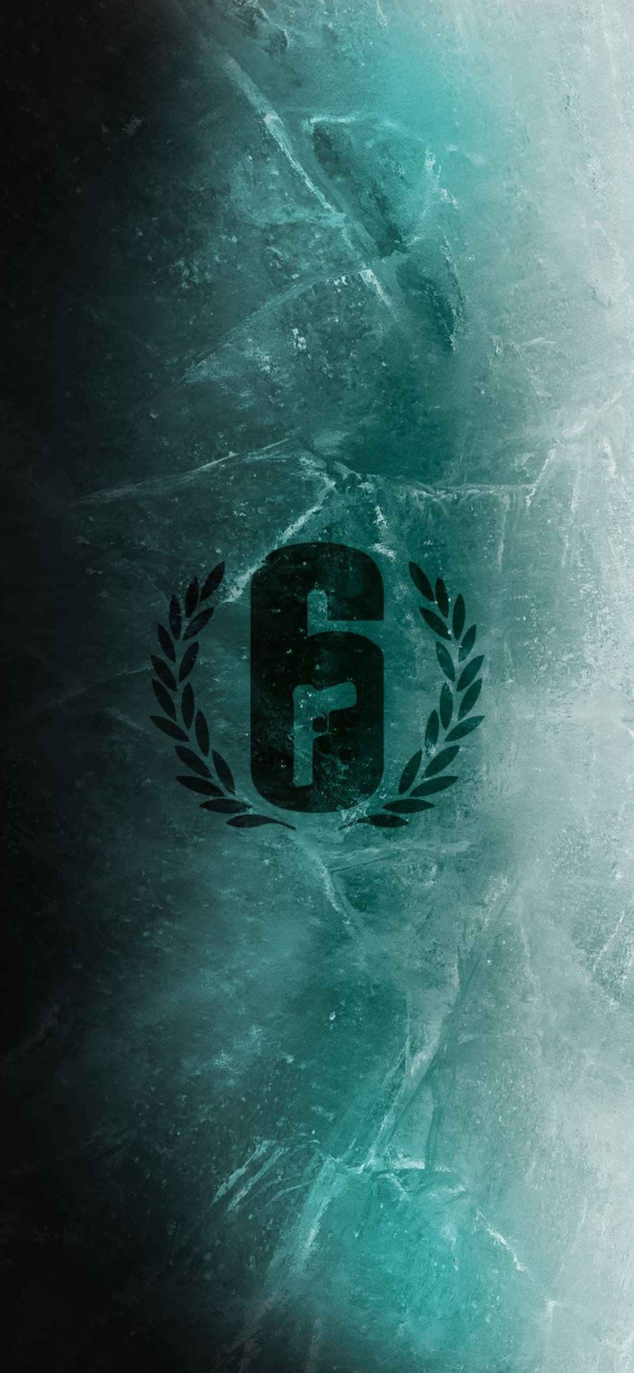 et grønt og blåt logo på en iset baggrund Wallpapers
