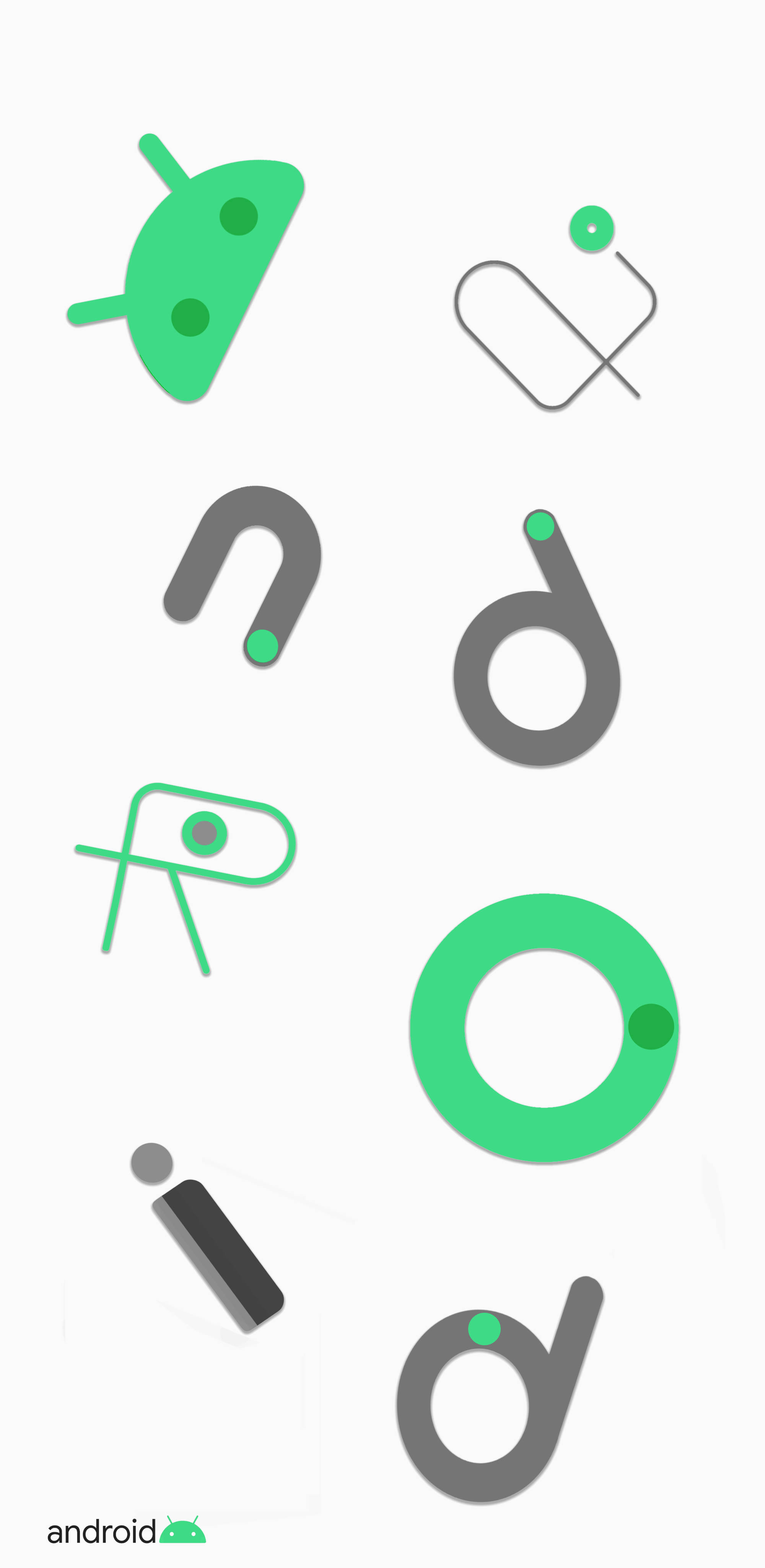 et grønt og grønt logo med et grønt bogstav Wallpapers