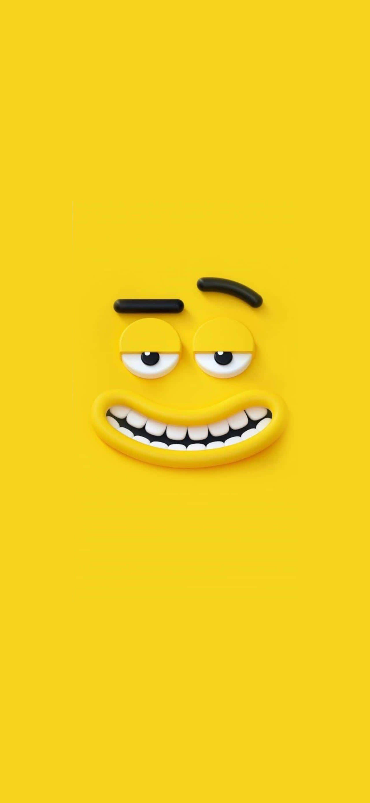 et gult ansigt med en smiley på Wallpapers