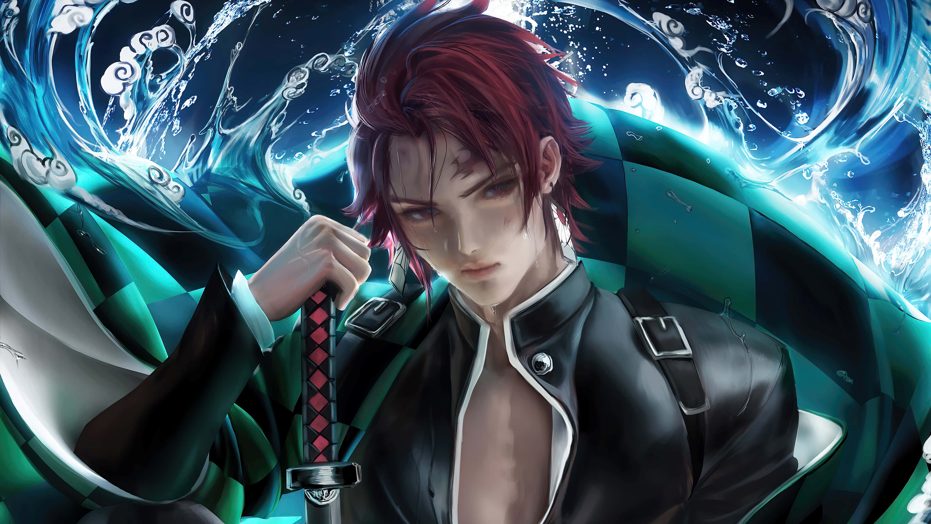 Et heroisk billede fra den populære anime-serie Demon Slayer Wallpapers
