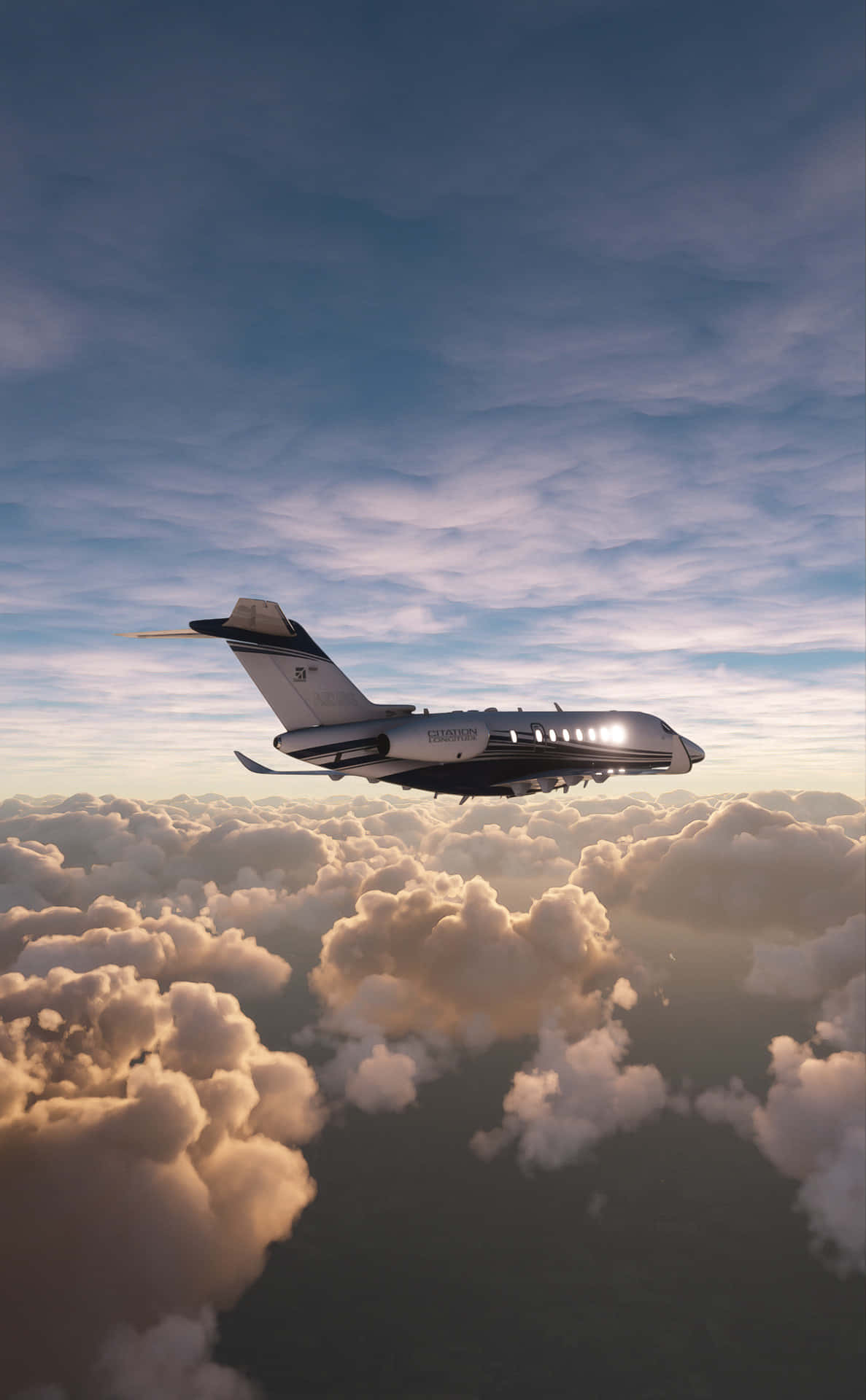 et jetfly, der flyver over skyer Wallpapers