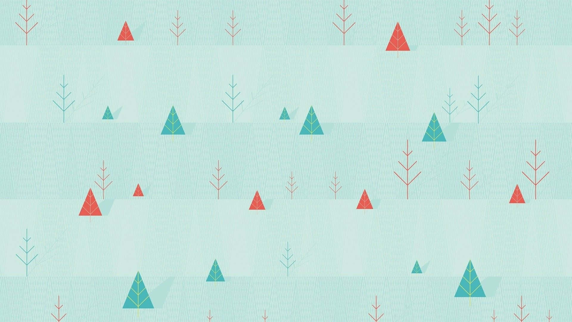 et juletræsmønster med røde og blå træer Wallpapers