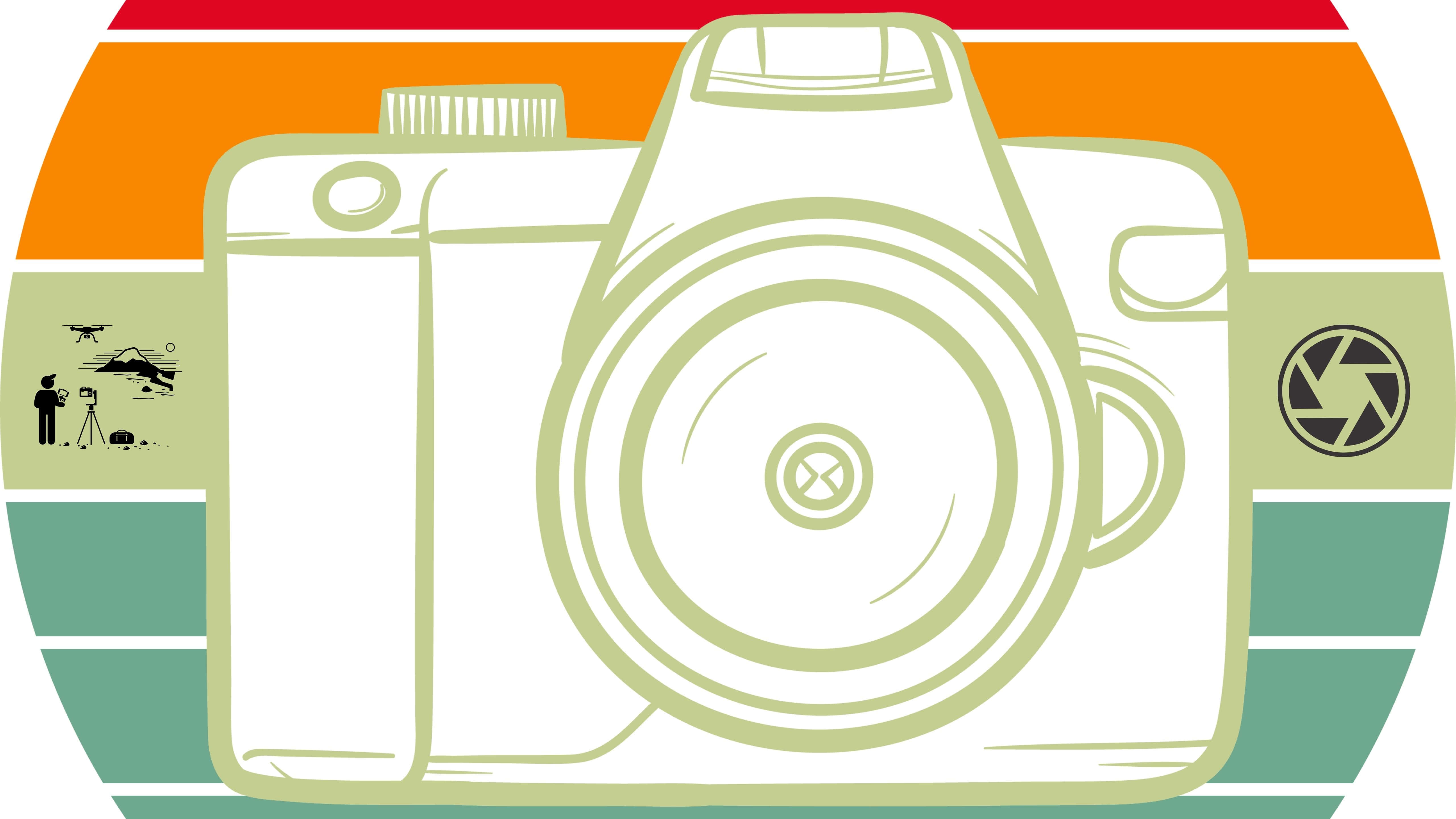et kamera med en farverig baggrund Wallpapers