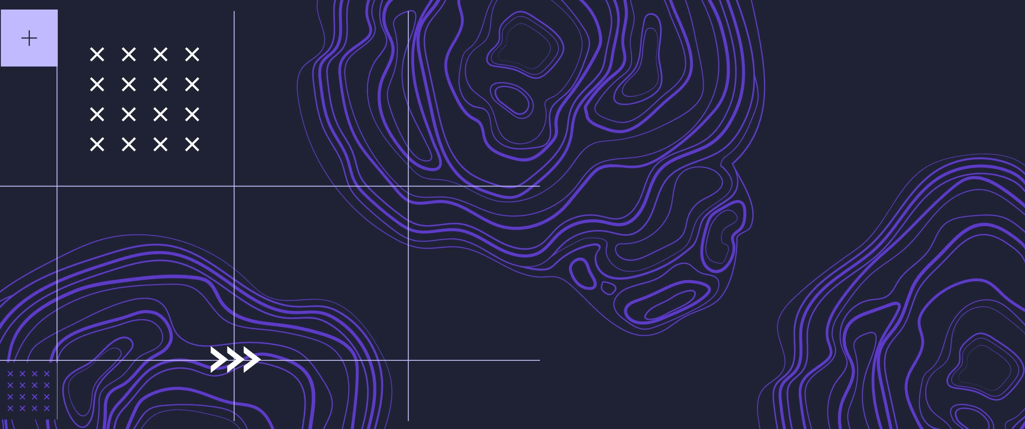 et lilla og sort abstrakt mønster med en lilla streg Wallpapers