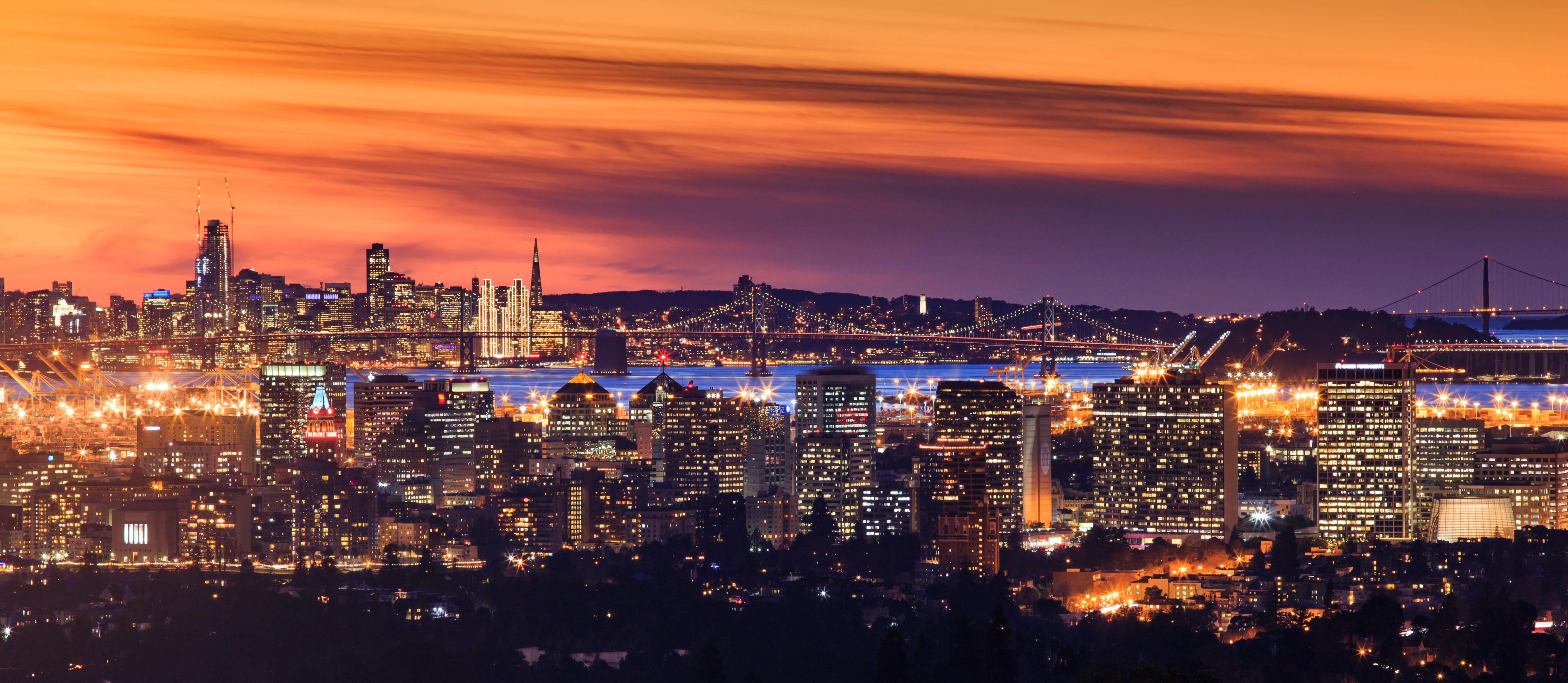 Et luftfoto af downtown San Francisco fra Coit Tower. Wallpapers