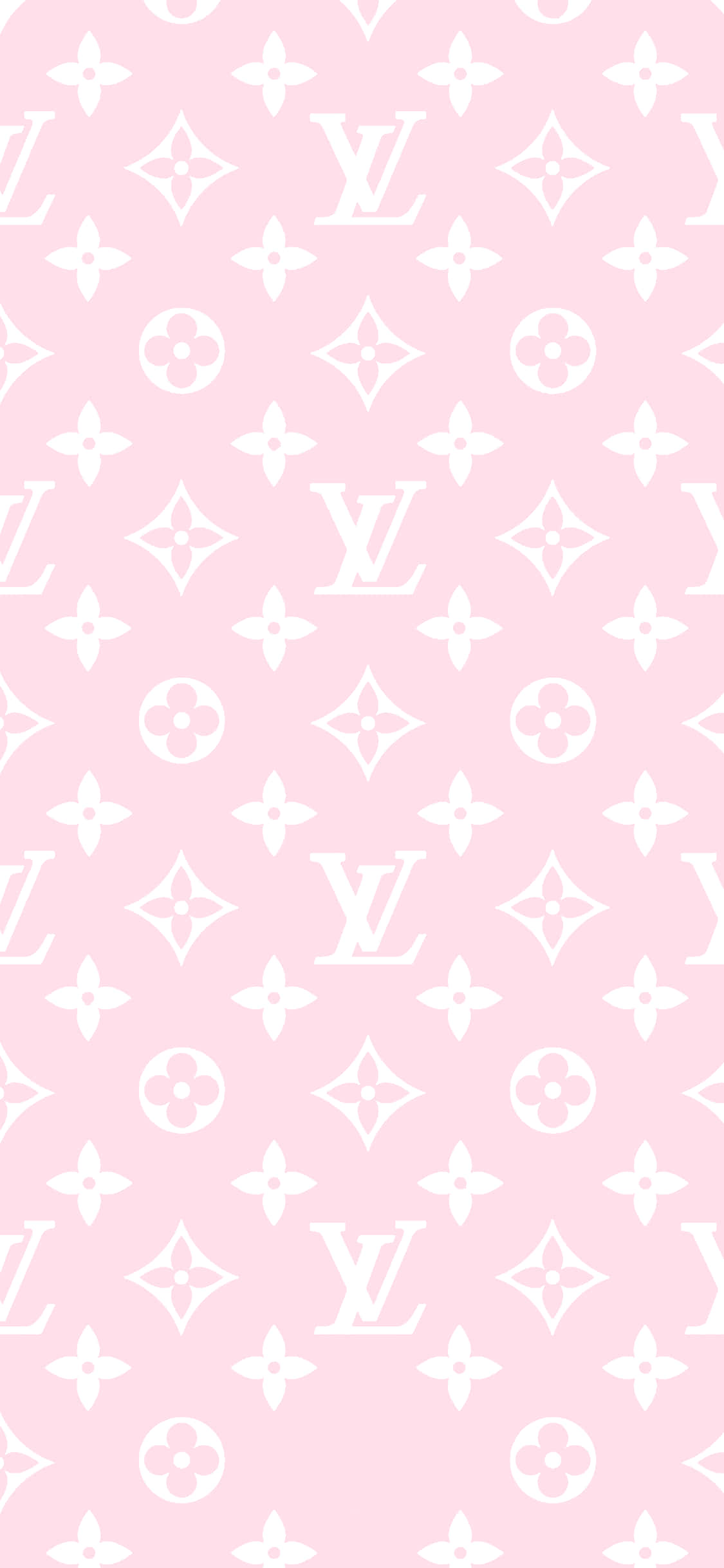 et lyserødt og hvidt louis vuitton-mønster Wallpapers