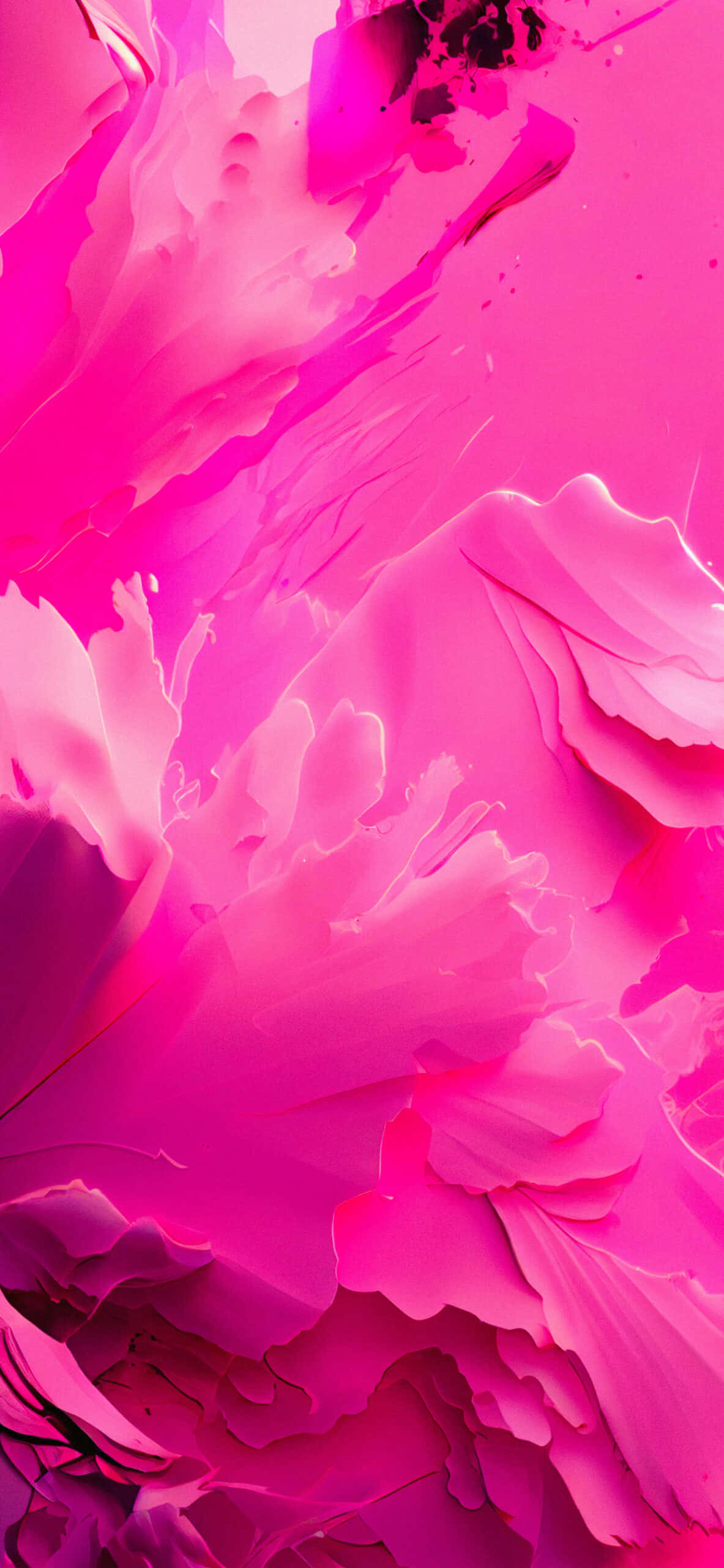 et lyserødt abstrakt maleri med sort og hvid maling Wallpapers