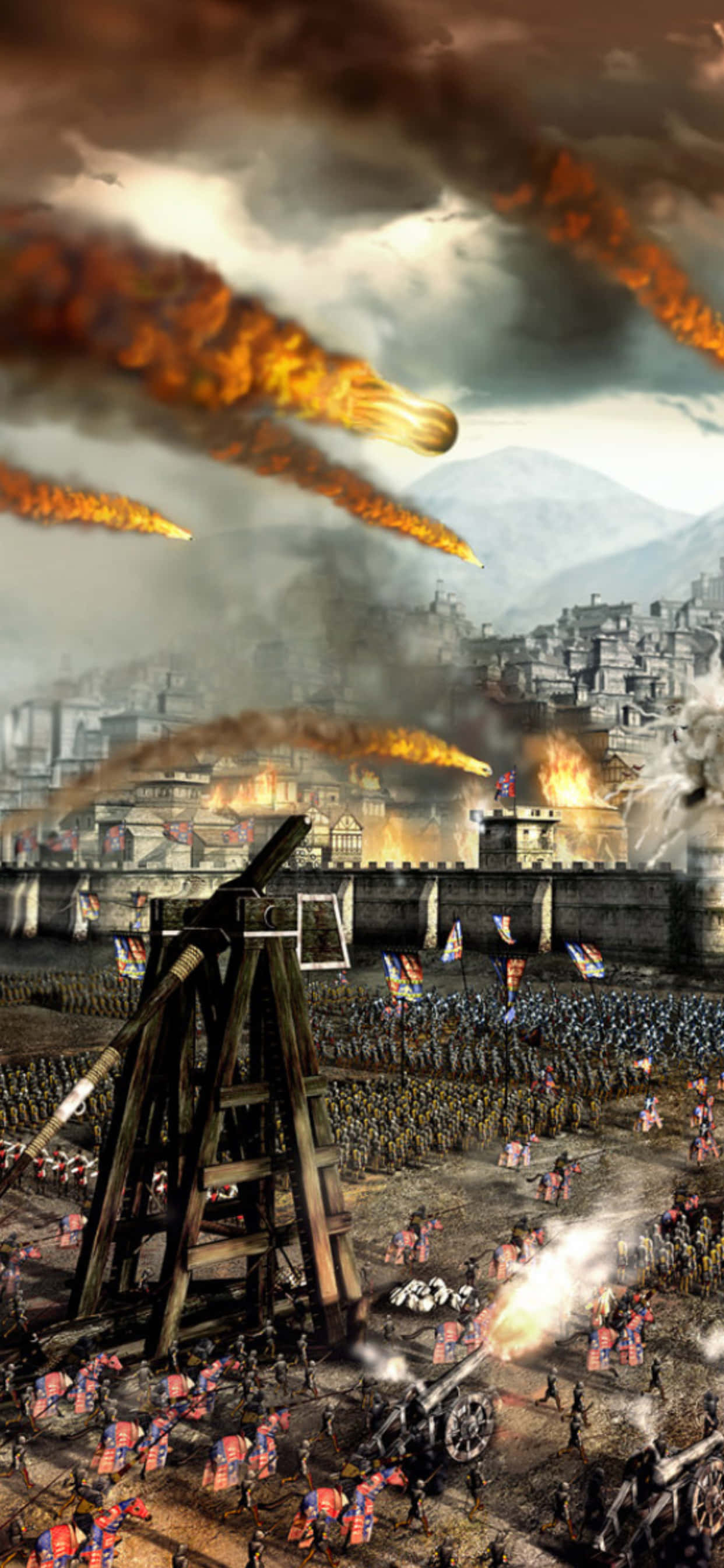 Et maleri af en kampscene Wallpapers