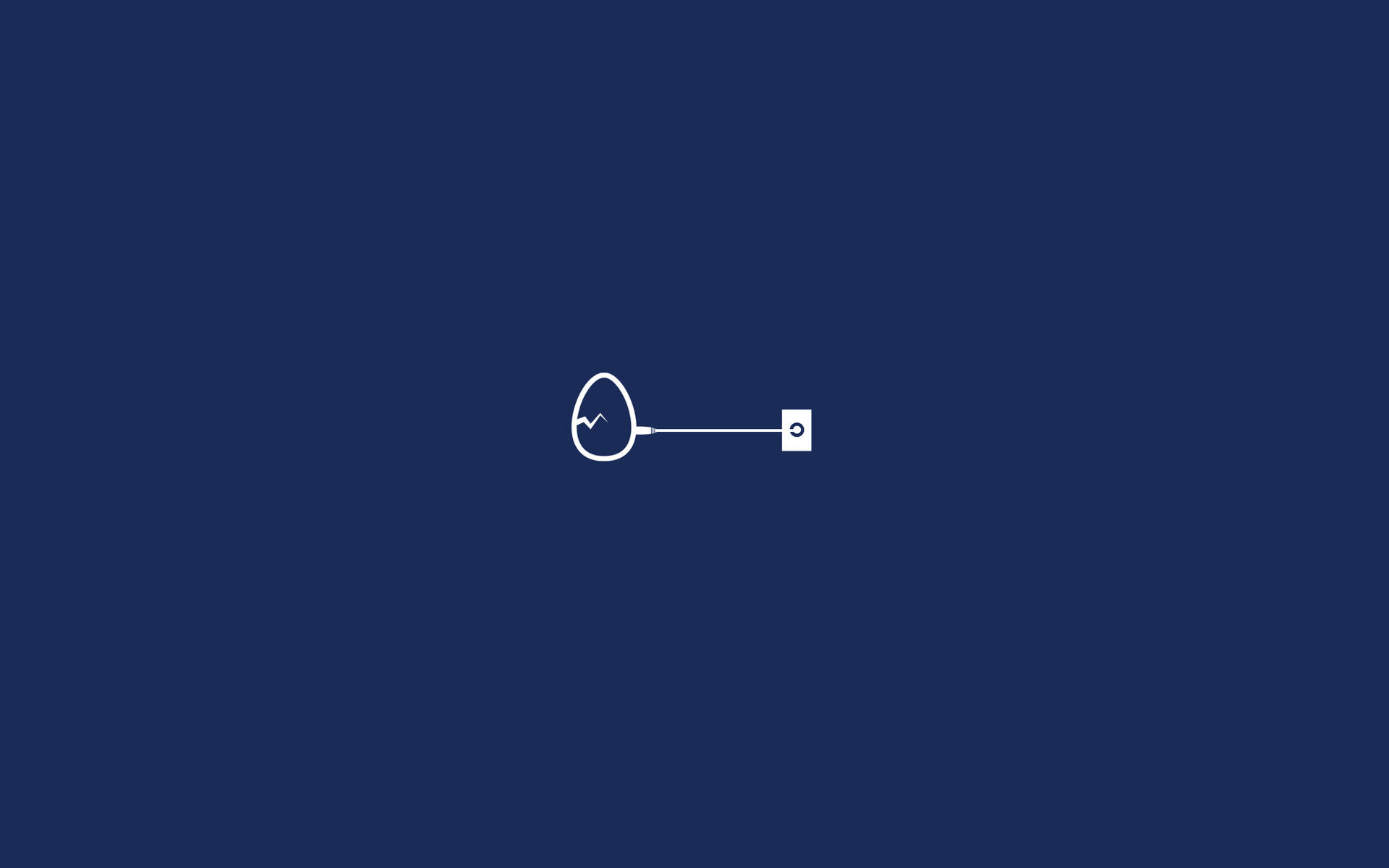 Minimalistisk tapet af stik og æg på en blå baggrund. — Minimalistisk Wallpapers