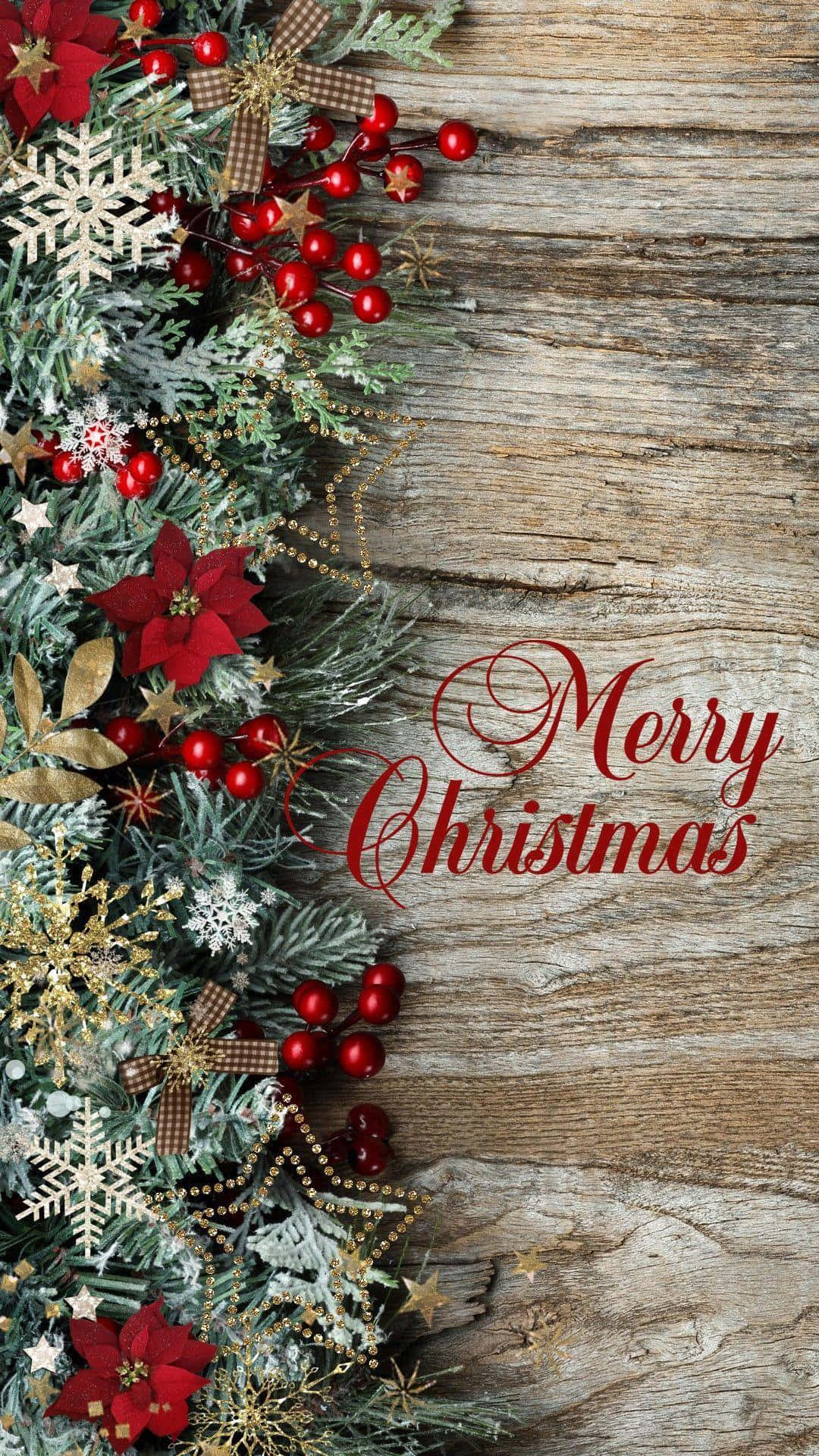 Et moderne bud på jul med en festlig telefonbaggrund Wallpapers