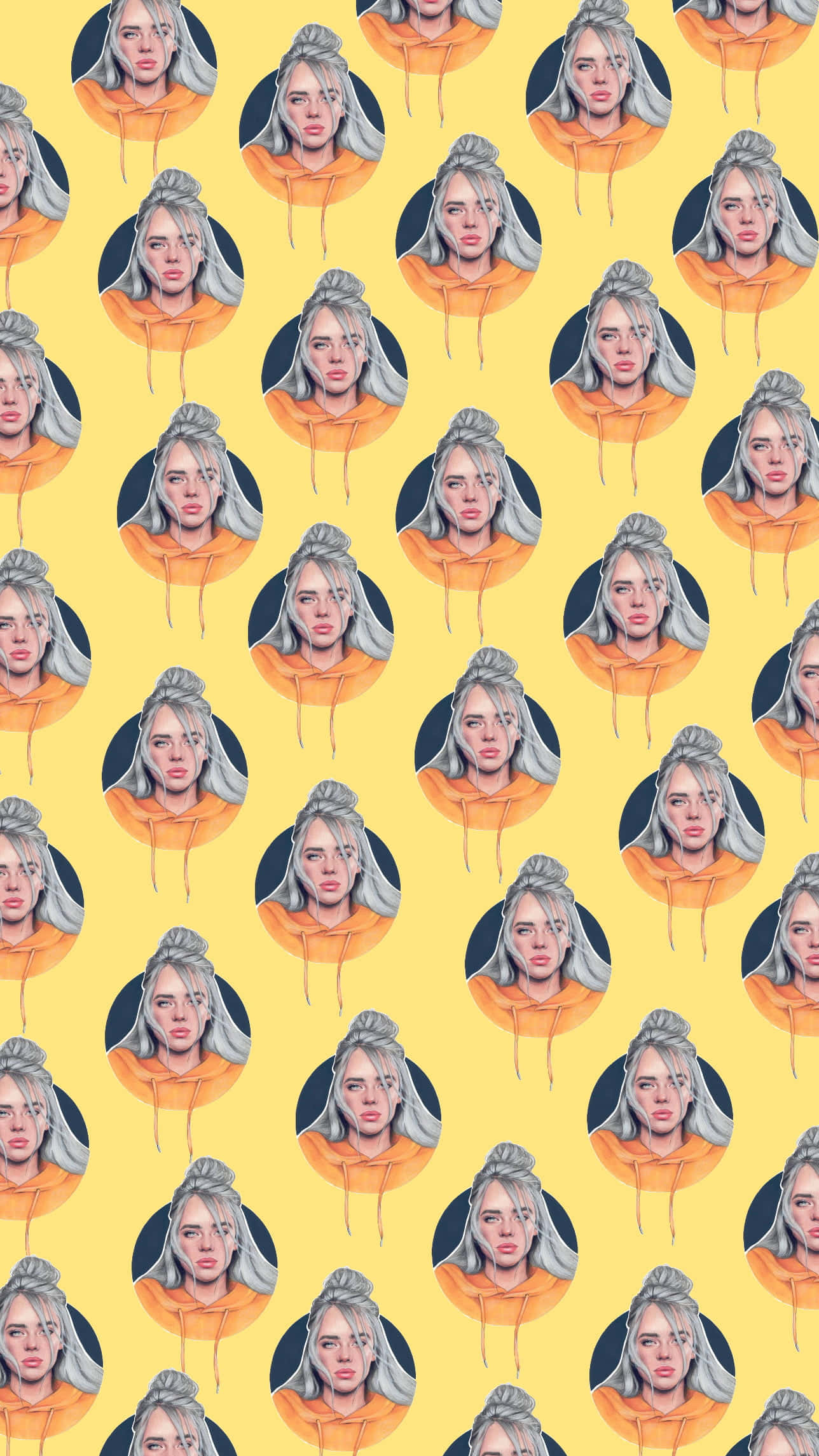 et mønster af en kvinde med en gul baggrund Wallpapers