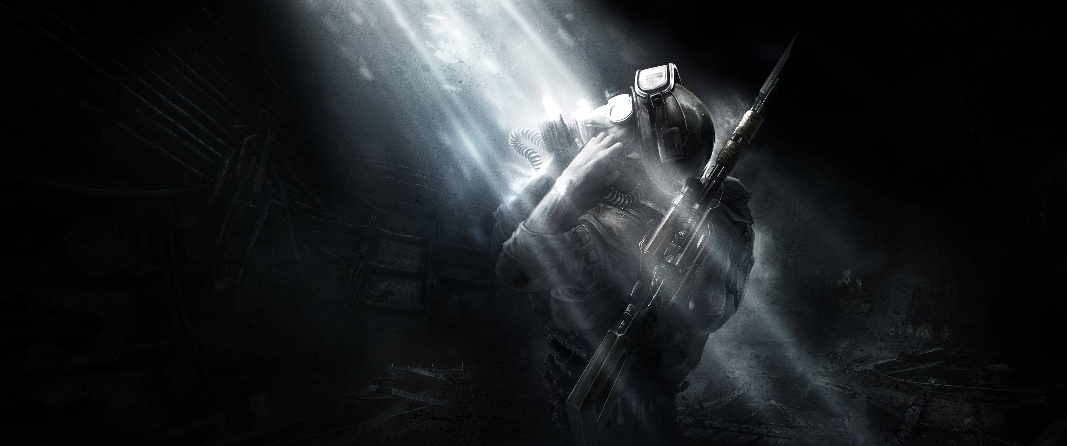Et postapokalyptisk landskab fra computerspillet Metro Last Light Wallpapers