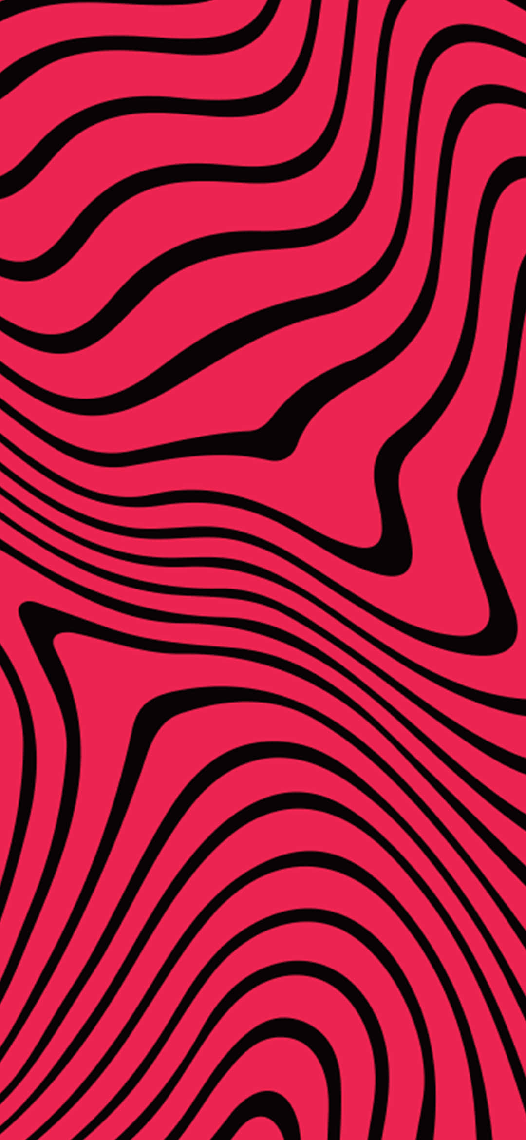 et rødt og sort zebramønster med bølgede linjer Wallpapers
