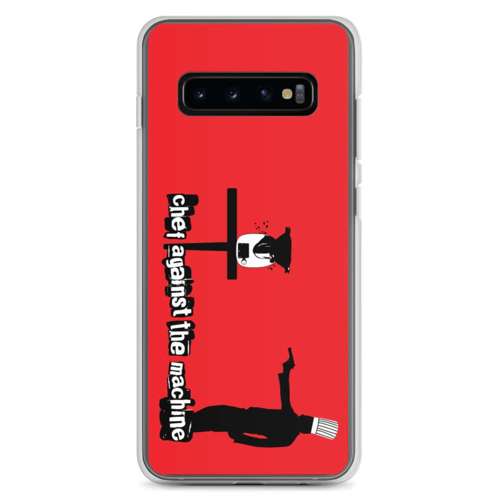 et rødt Samsung S10 cover med en mand og en kvinde Wallpapers