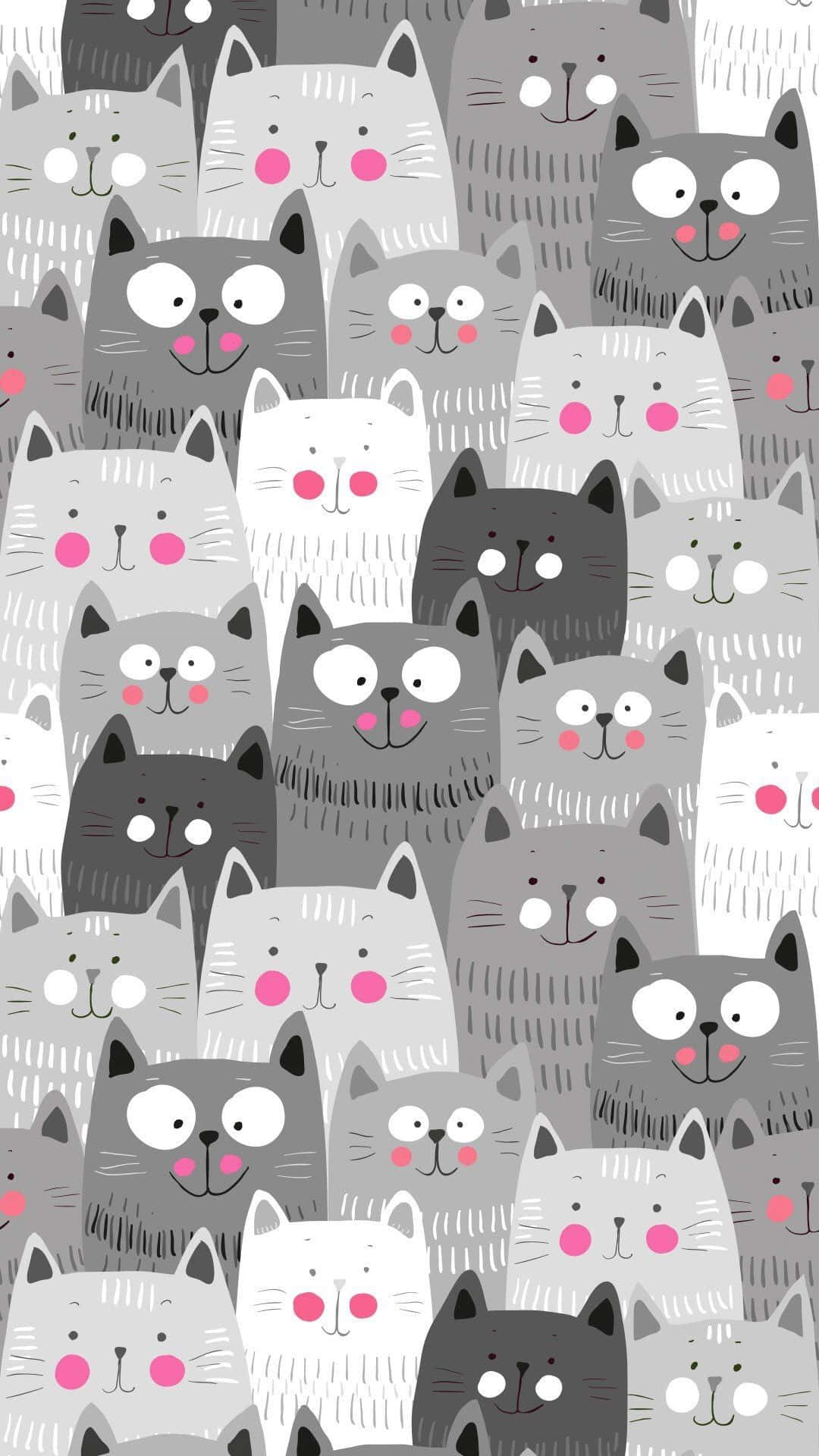 Et sødt kattemønster til at lyse ethvert hjem op Wallpapers