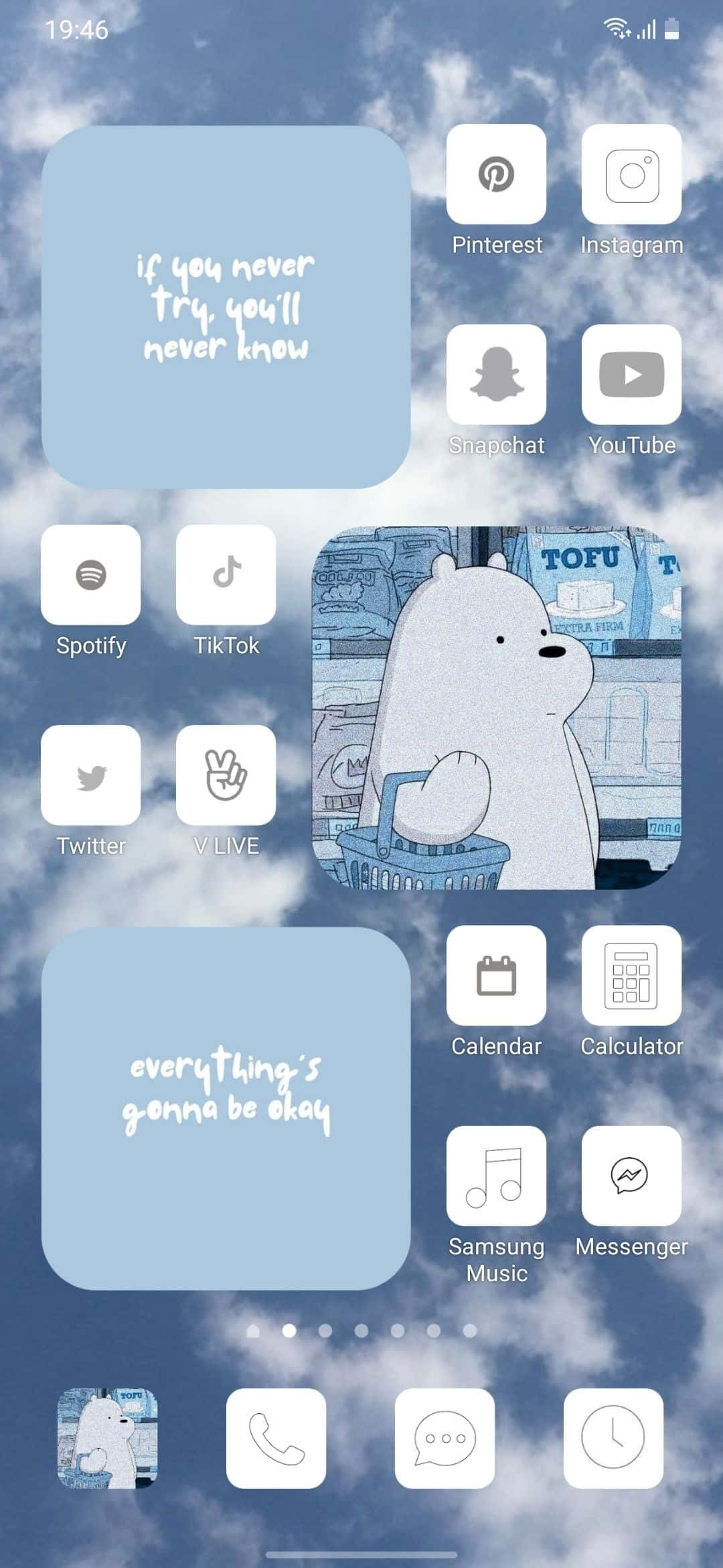 et skærmbillede af iOS-appen med en bjørn og en himmel Wallpapers