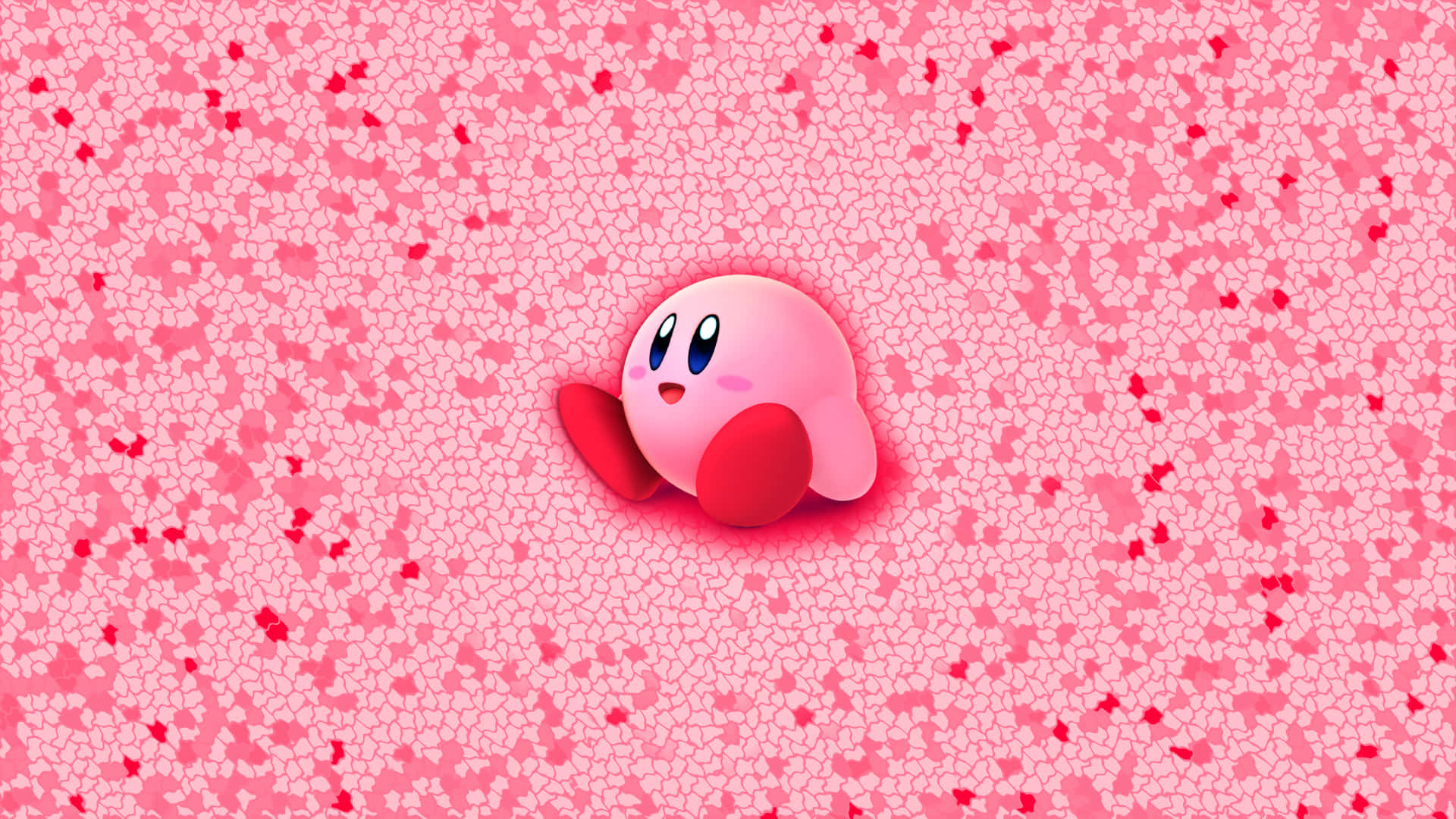 Et sødt, lyserødt Kirby, der krammer en hjertepude Wallpapers