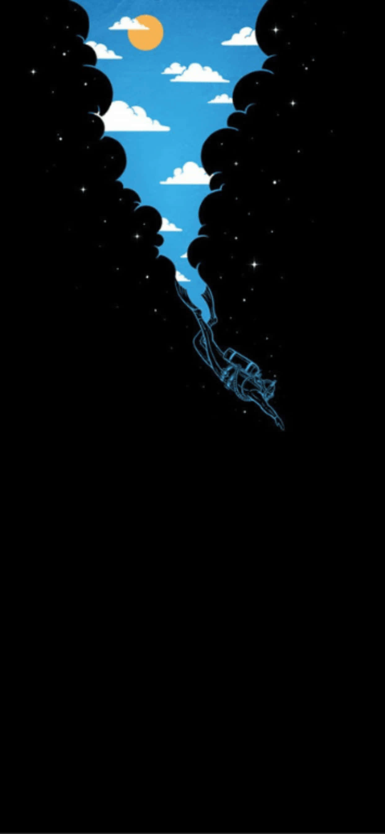 et sort-hvidt billede af en mand i vandet Wallpapers
