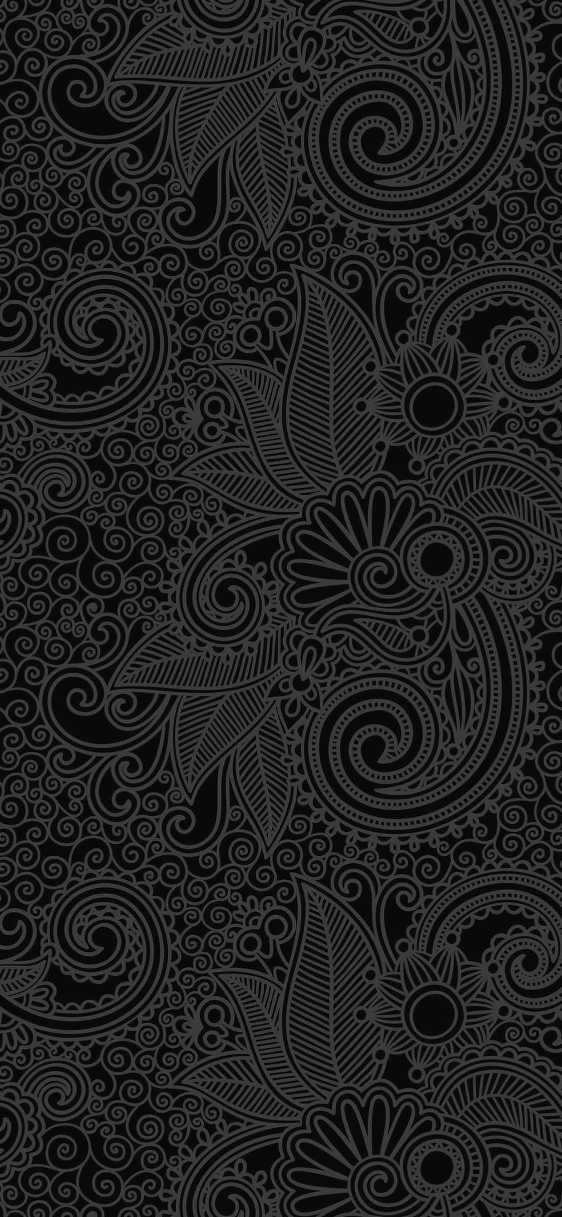 et sort-hvidt paisley-mønster Wallpapers
