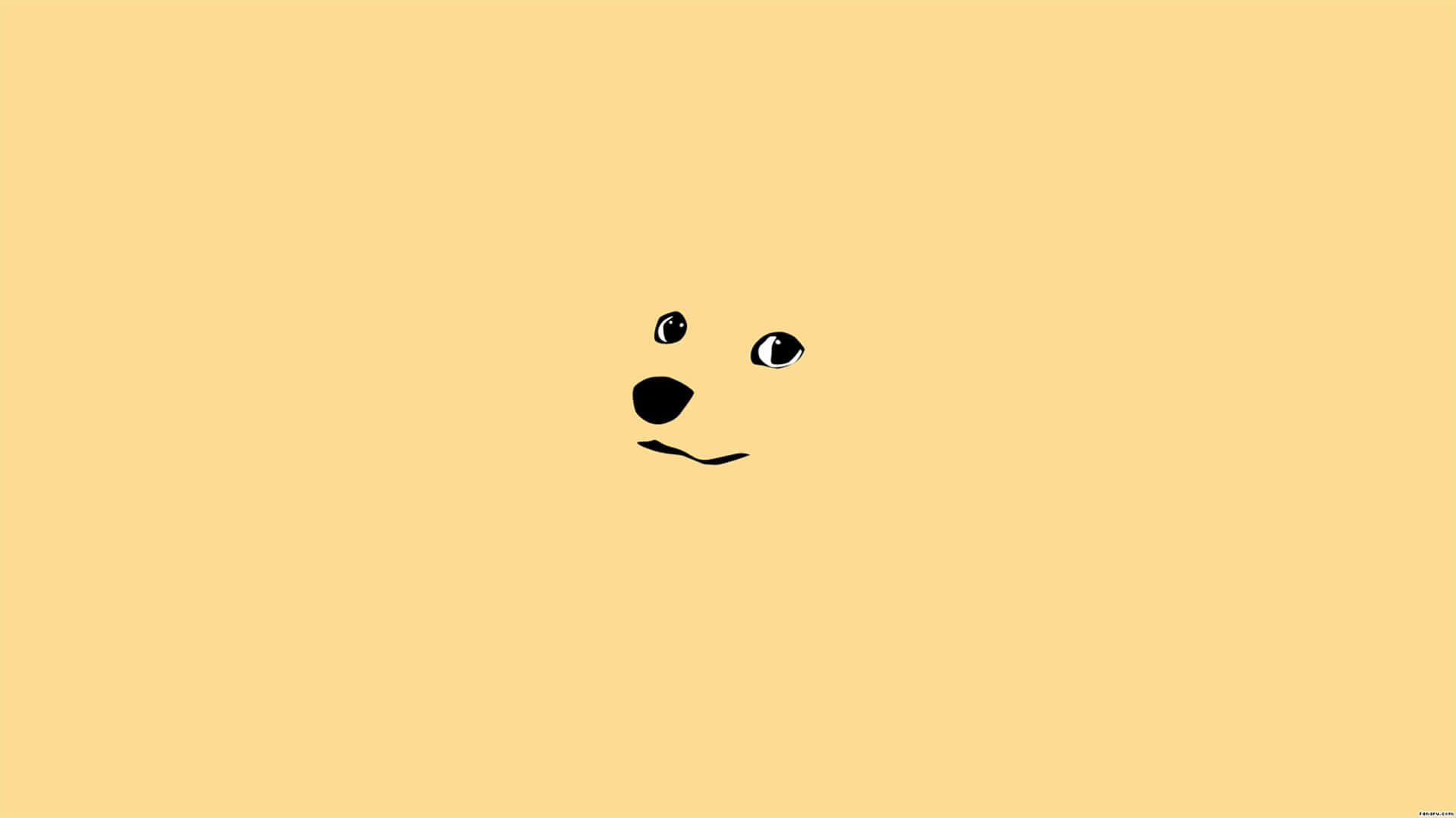 et sort og gult bamseansigt på en gul baggrund Wallpapers