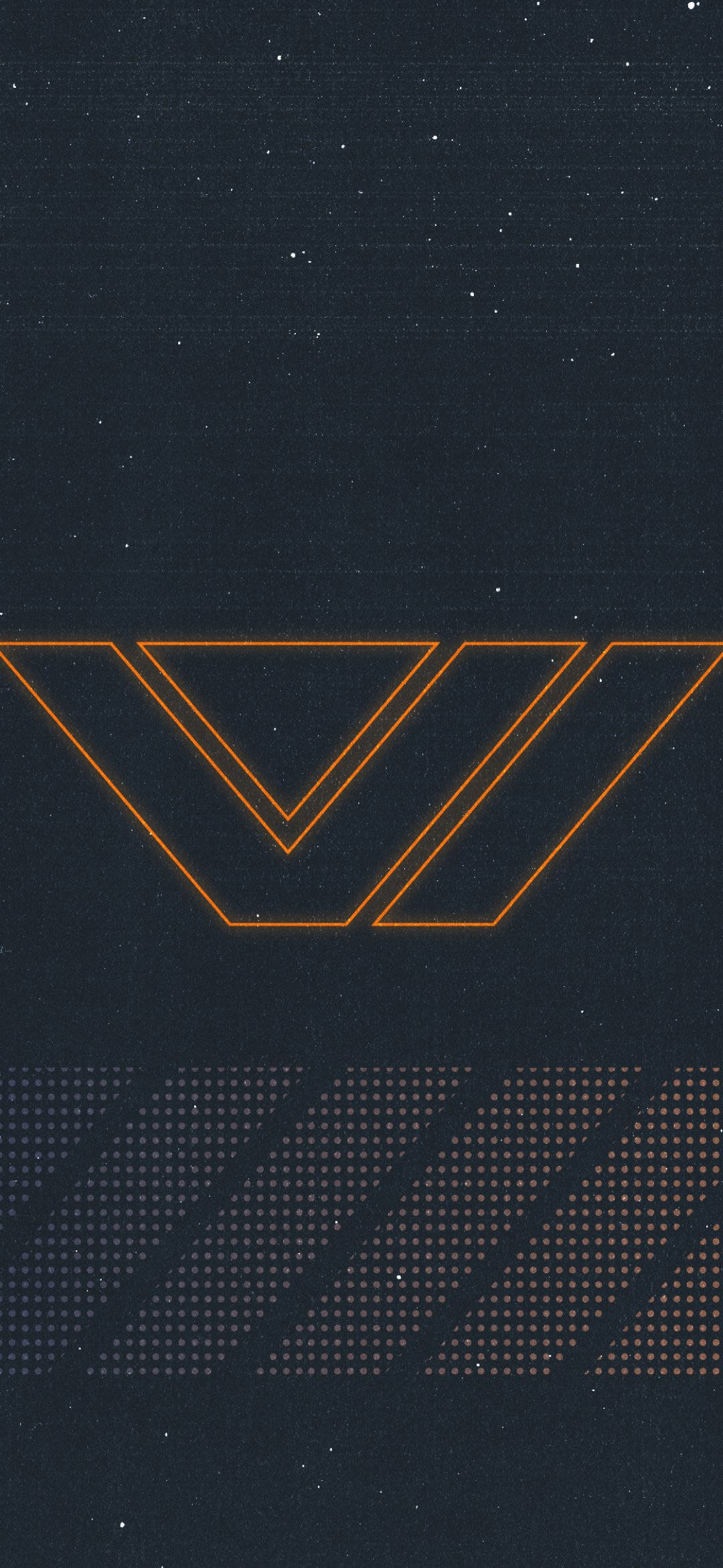 et sort og orange logo med et v i midten Wallpapers