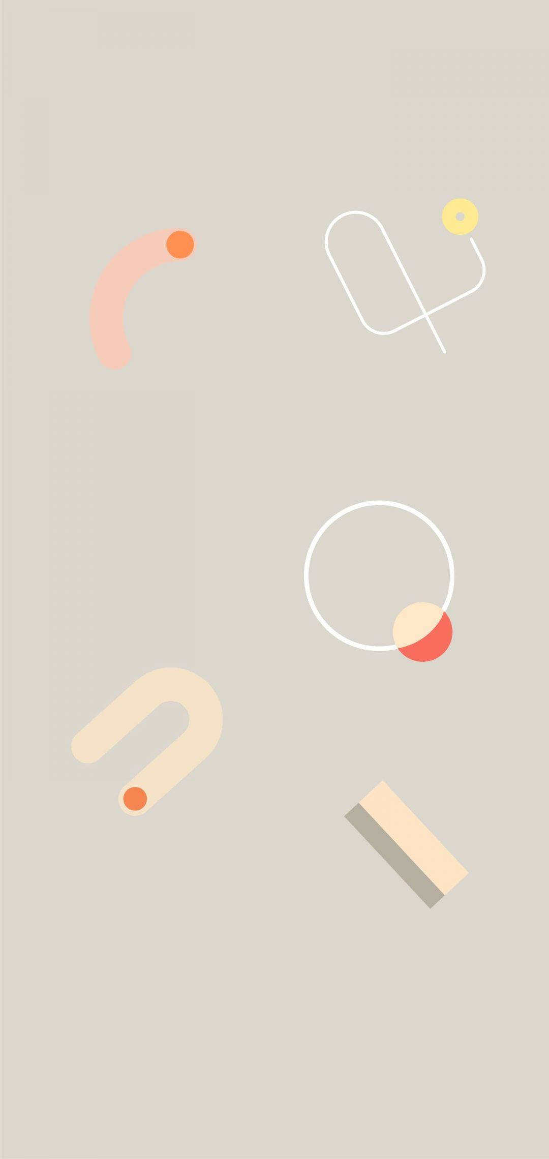 et sæt geometriske former og linjer på en beige baggrund Wallpapers