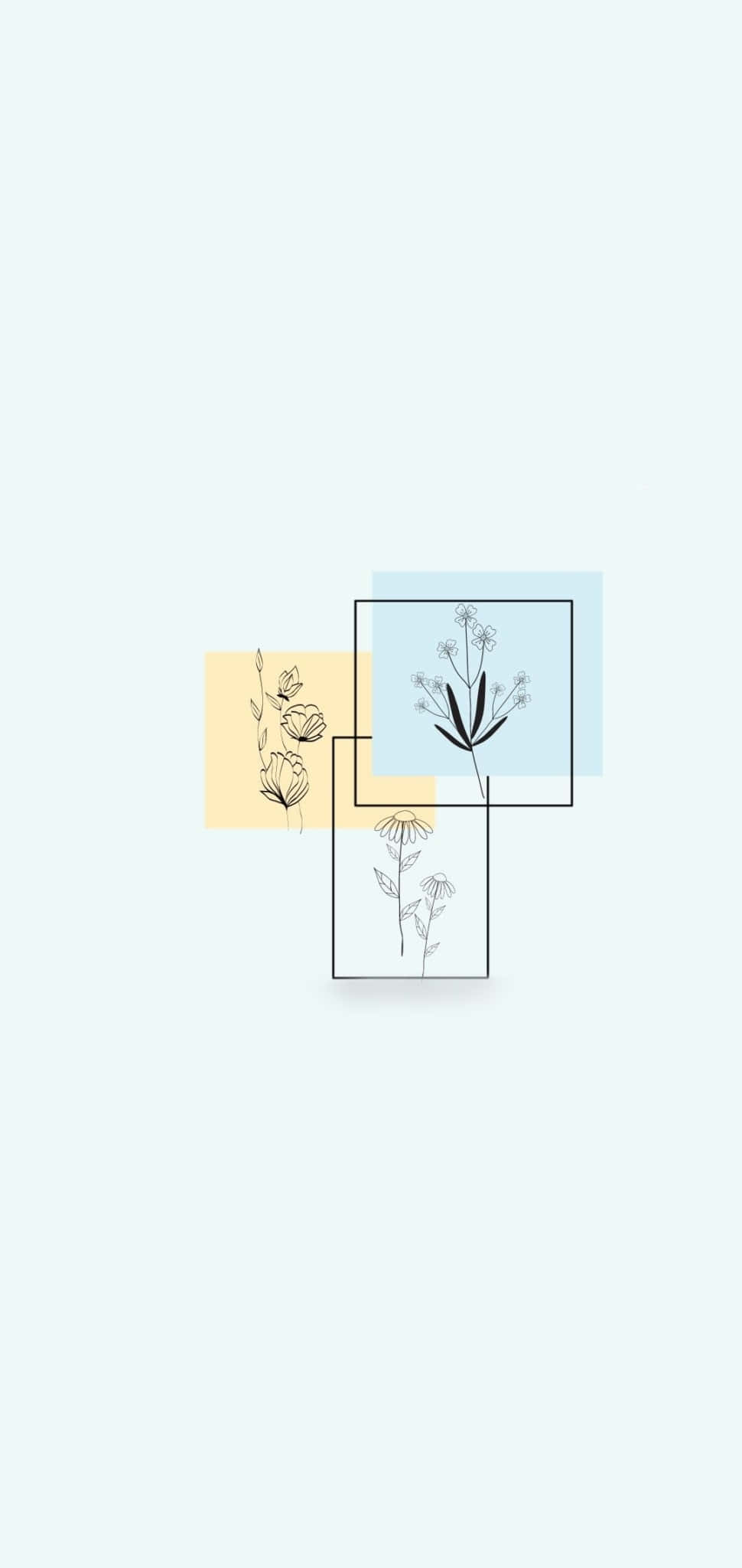et sæt illustrationer af planter og blomster Wallpapers