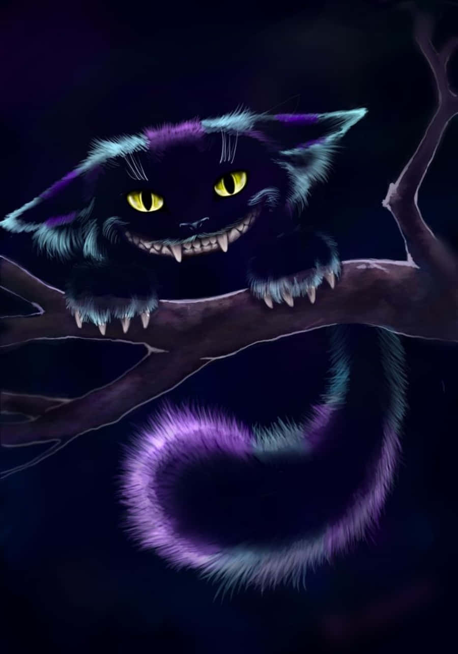 Et surrealistisk billede af den ikoniske Cheshire Cat! Wallpapers