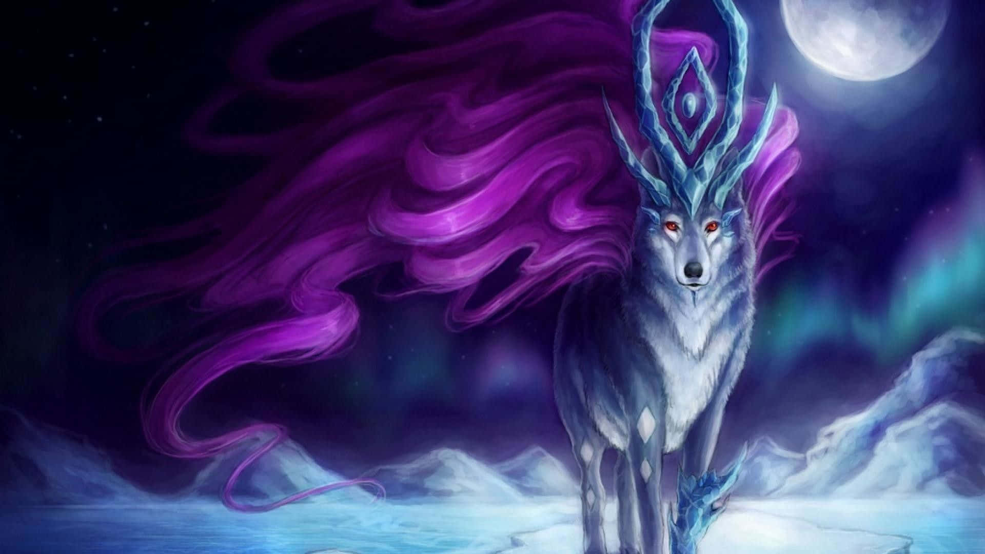 Et æterisk billede af en galakseulv med klare stjerner og Mælkevejsbaggrund Wallpapers