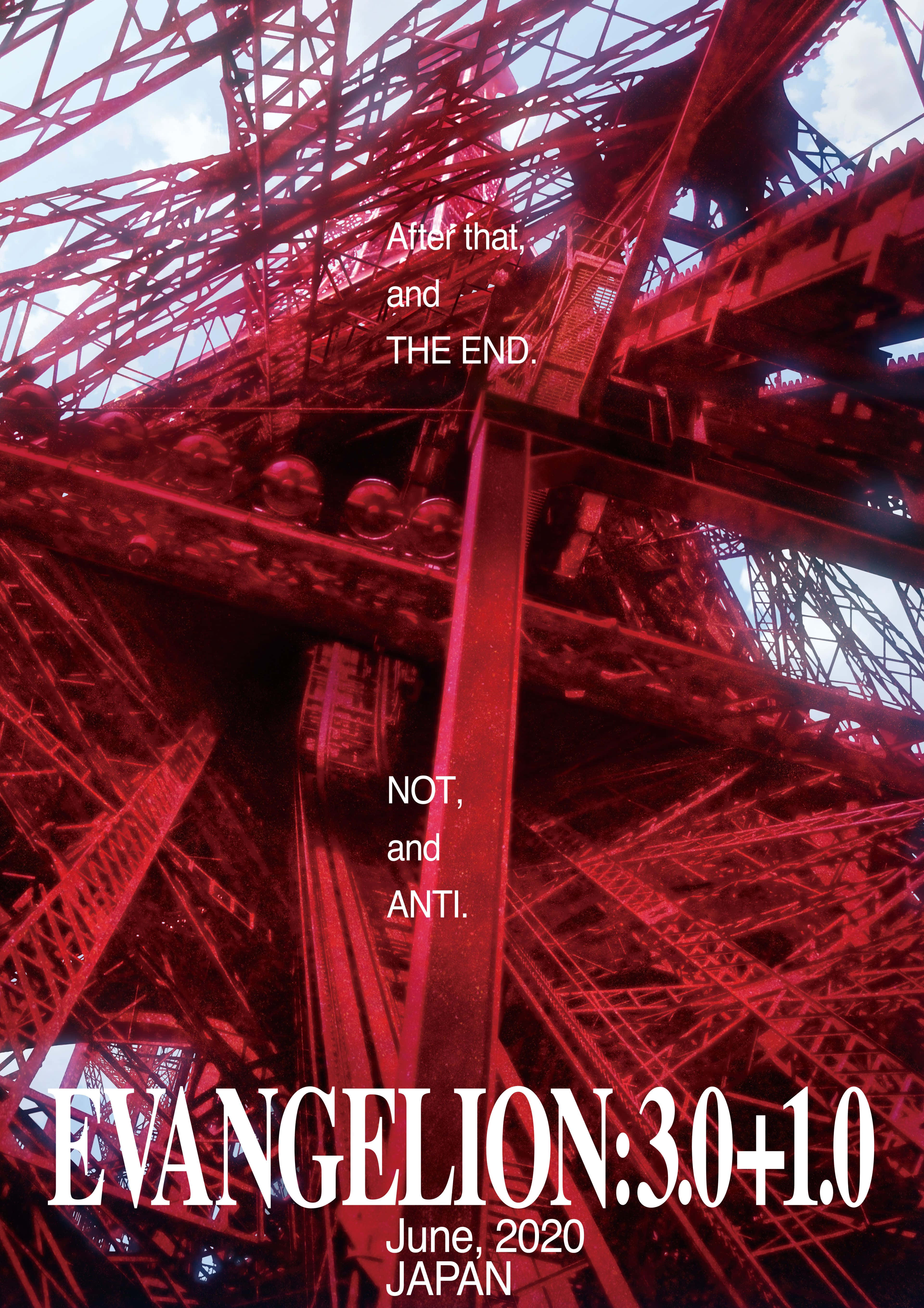 Evangelion 30 10 med et rødt tårn Wallpapers