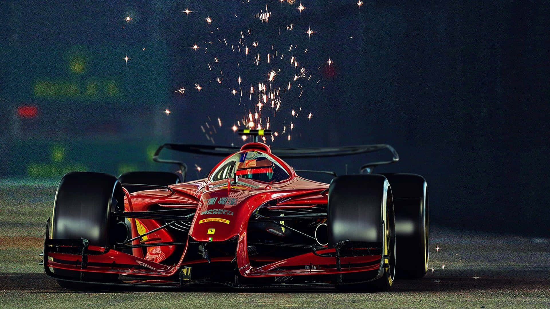 F1 Spil Rød Racerbil Gnister Wallpapers