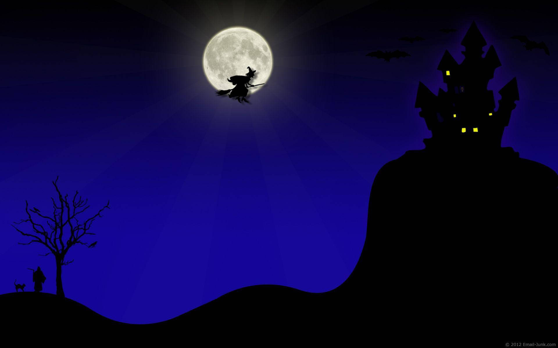 Få en gyselig Halloween-oplevelse i et hjemsøgt hus! Wallpapers