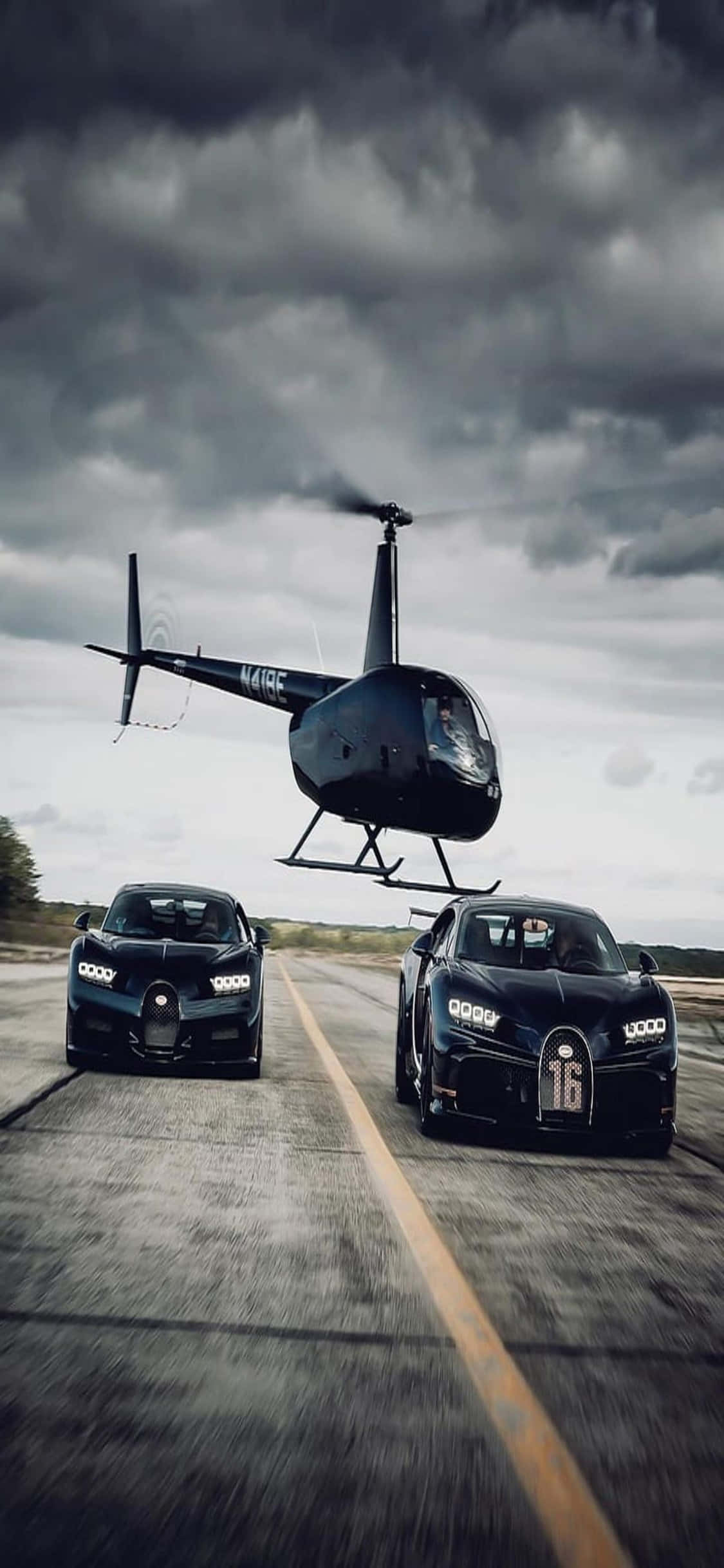 Få et fugleperspektiv med en iPhone Xs-helikopter Wallpapers