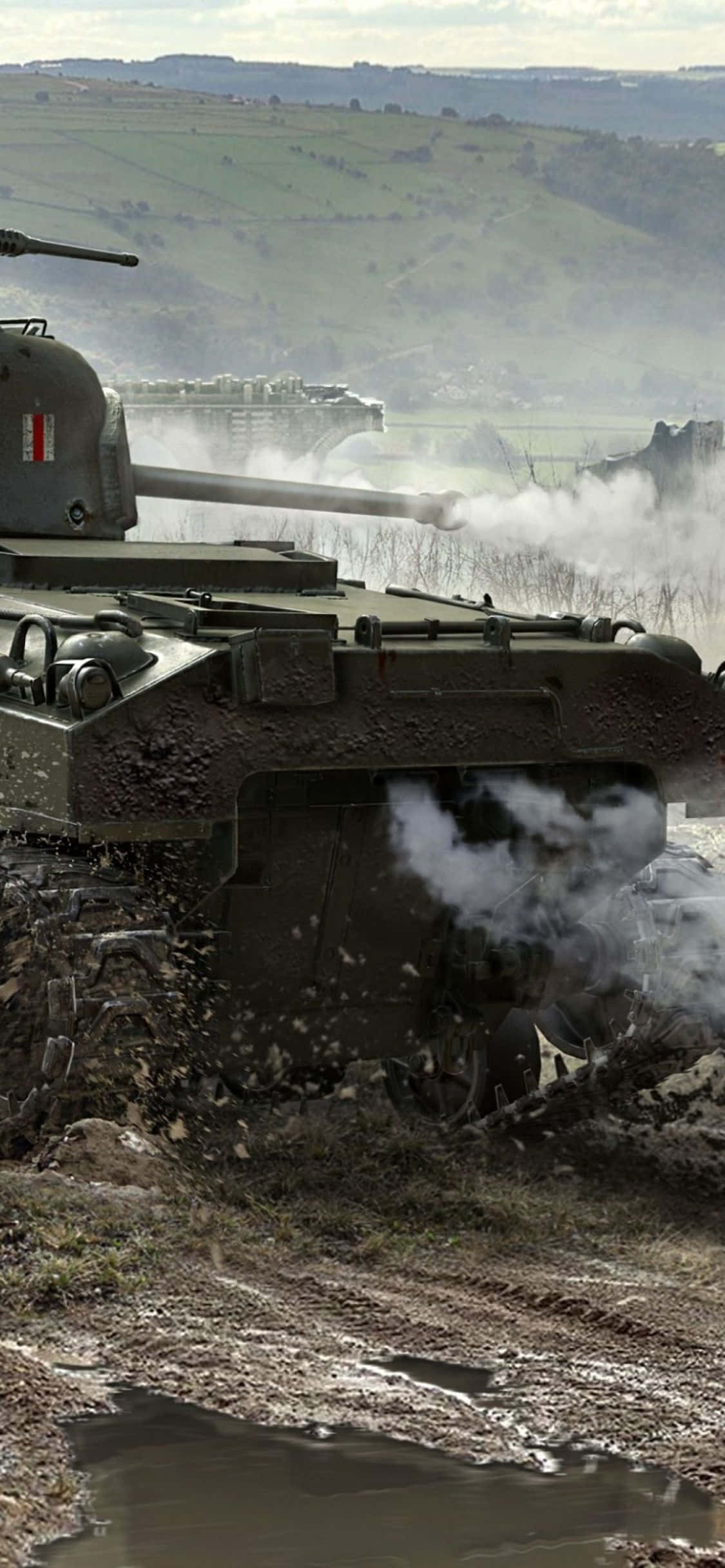 Få kommando over teknologien med iPhone Xs Tanks Wallpapers