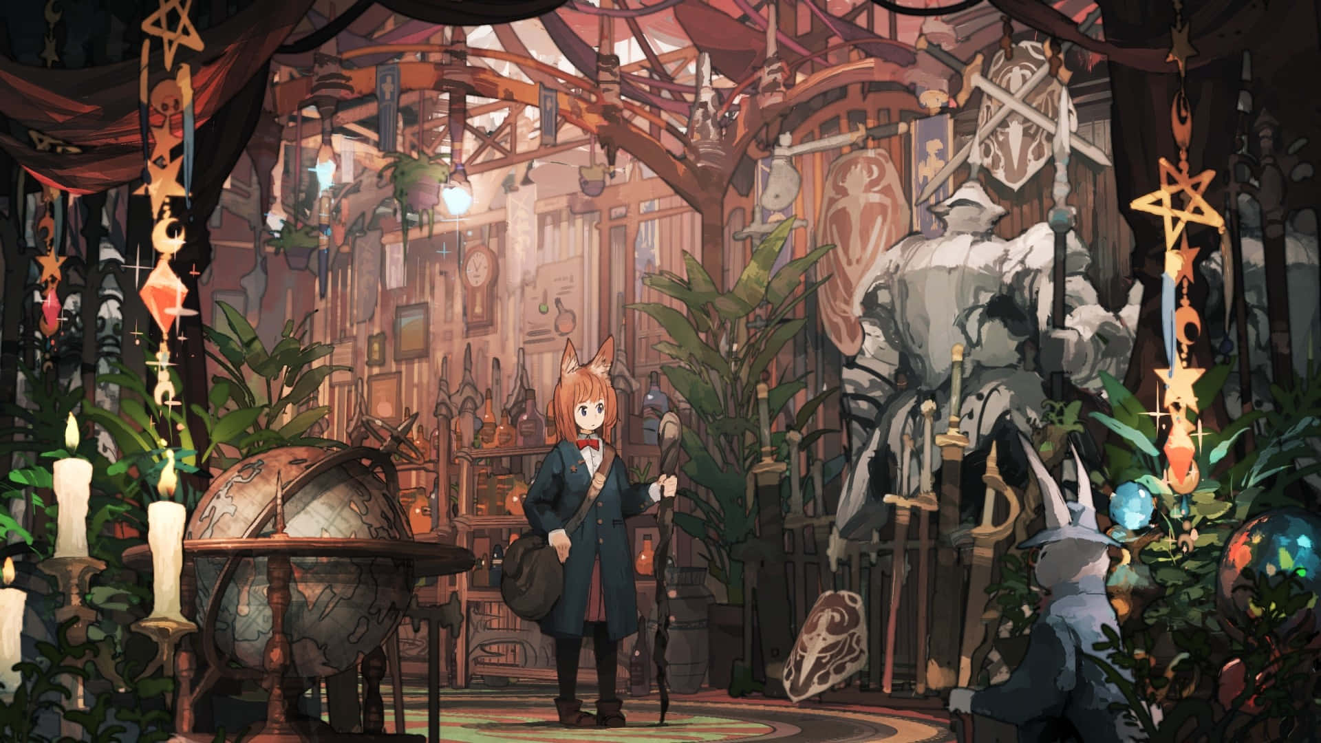 Fængslende æstetik i anime-baggrund Wallpapers