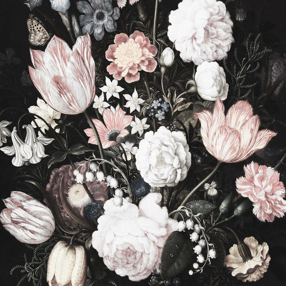 Fængslende mørk blomsterbaggrund Wallpapers