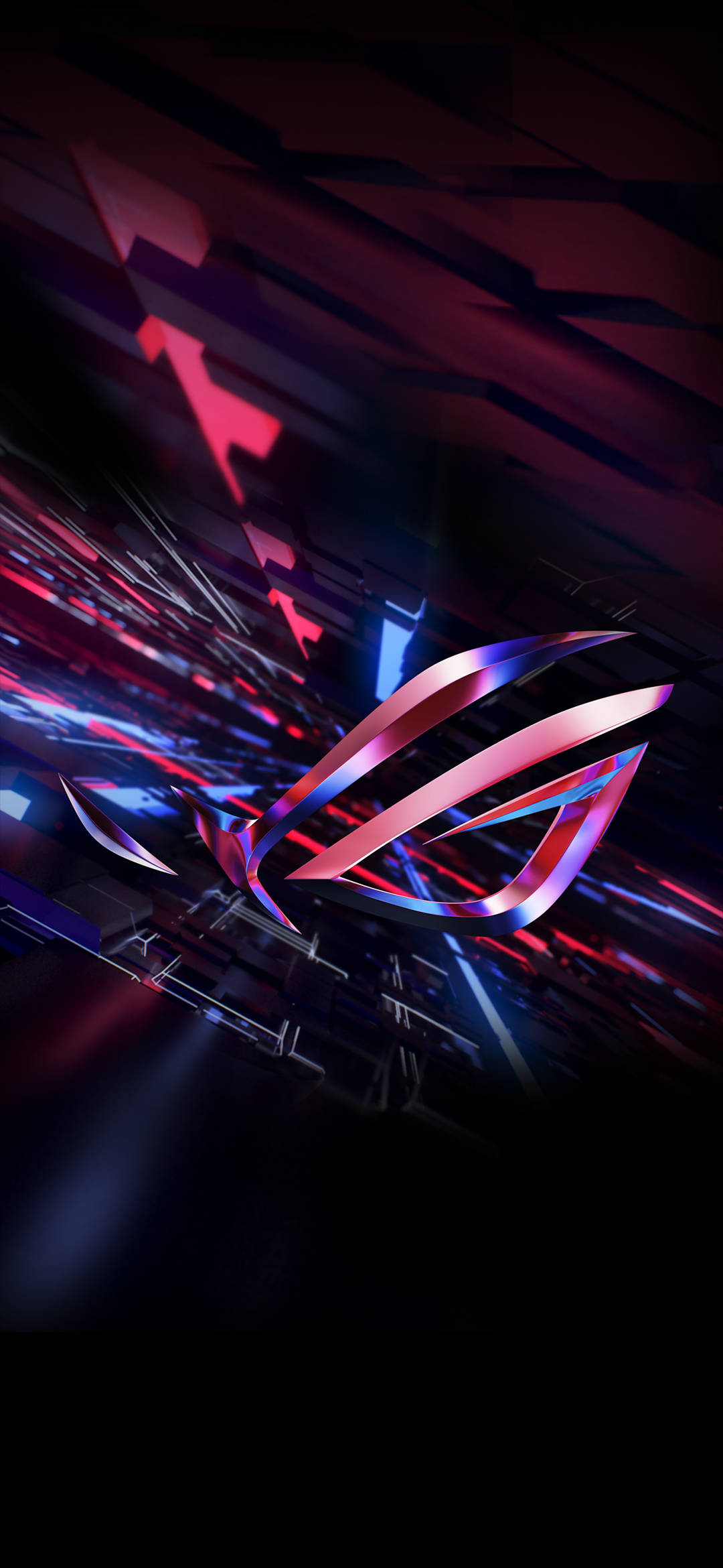 Fængslende rød 3D Asus ROG-telefon med lysende logo Wallpapers