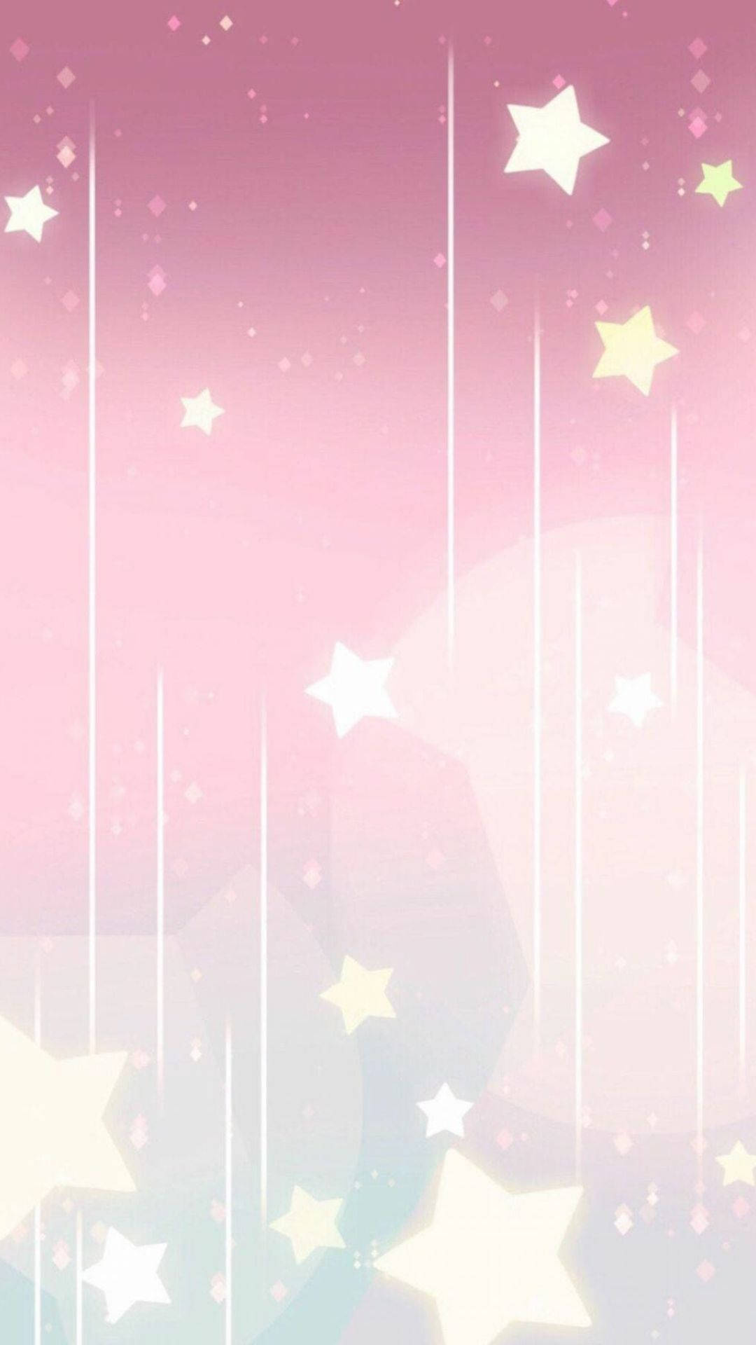 Faldende stjerner på en æstetisk lyserød himmel Wallpapers