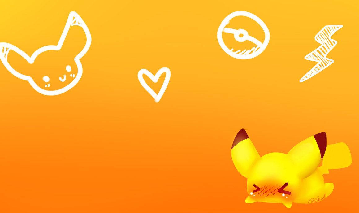 Grædende Pikachu-baggrundsbillede med hvide kruseduller og gradientbaggrund. — Pikachu Wallpapers