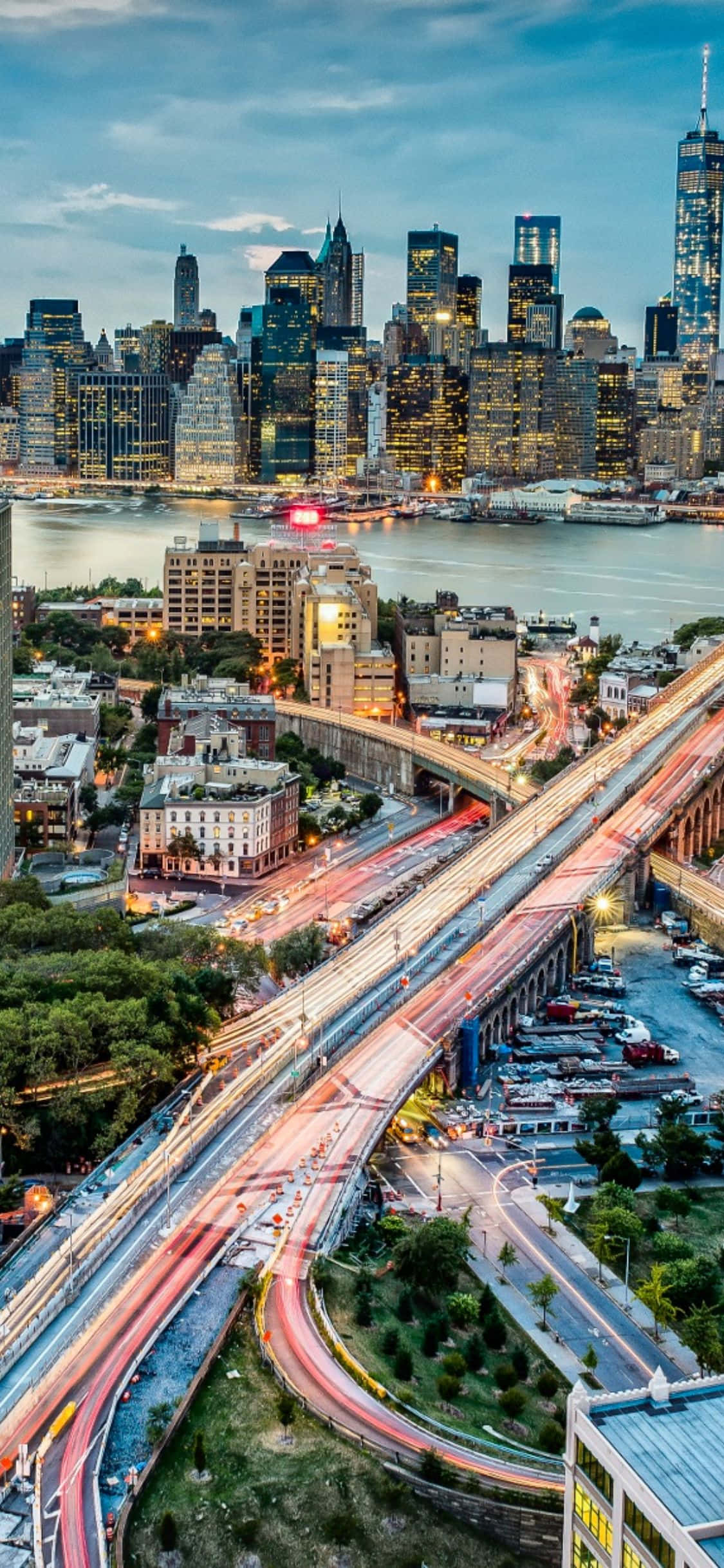Fang de skarpe lys i New York City med iPhone X. Wallpapers