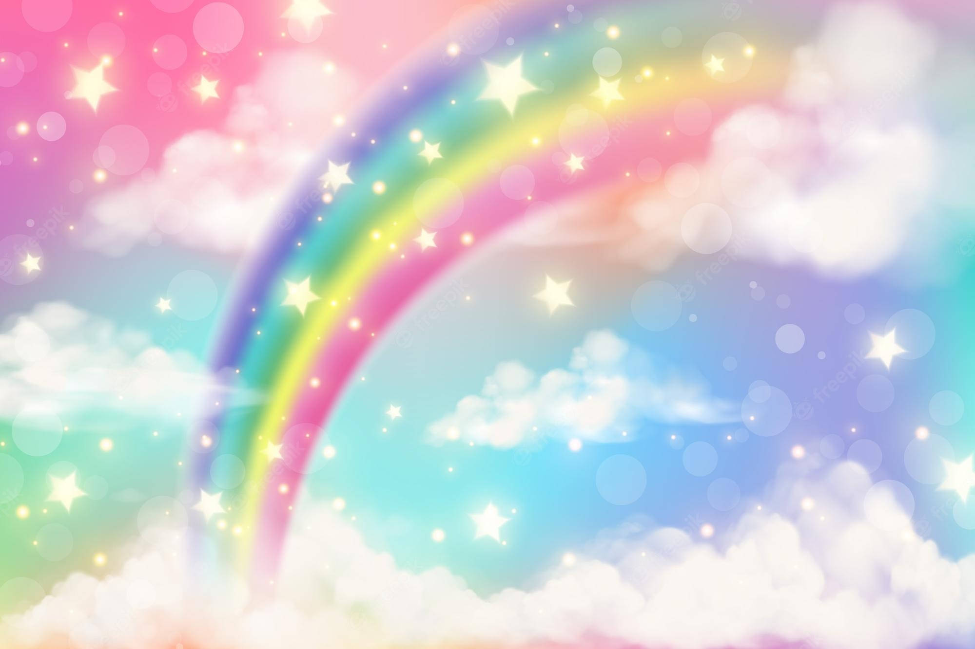 Fantasifuld pastelregnbuebaggrund Wallpapers