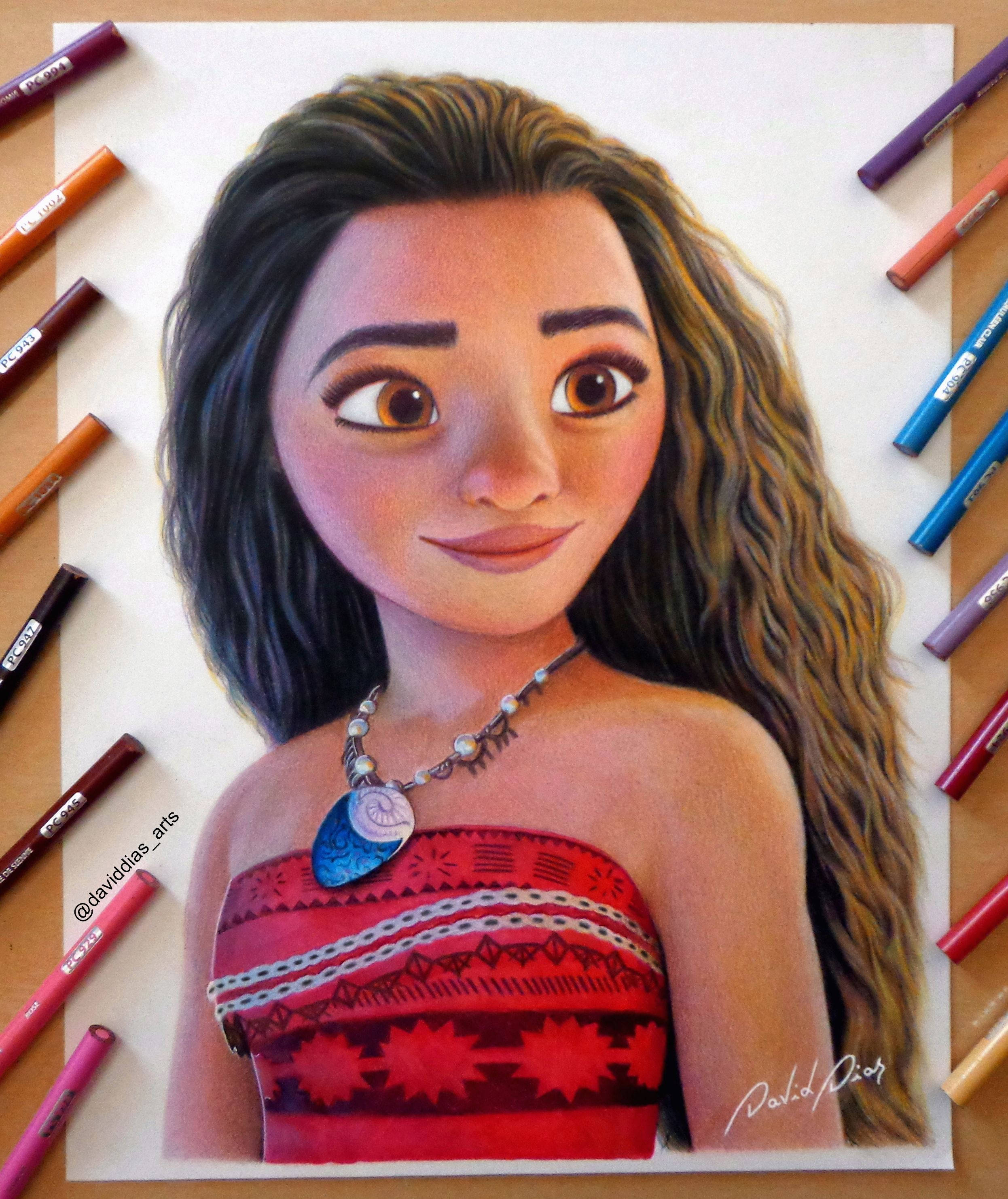 Fantastisk blyantstegning af Disneys Moana Wallpapers