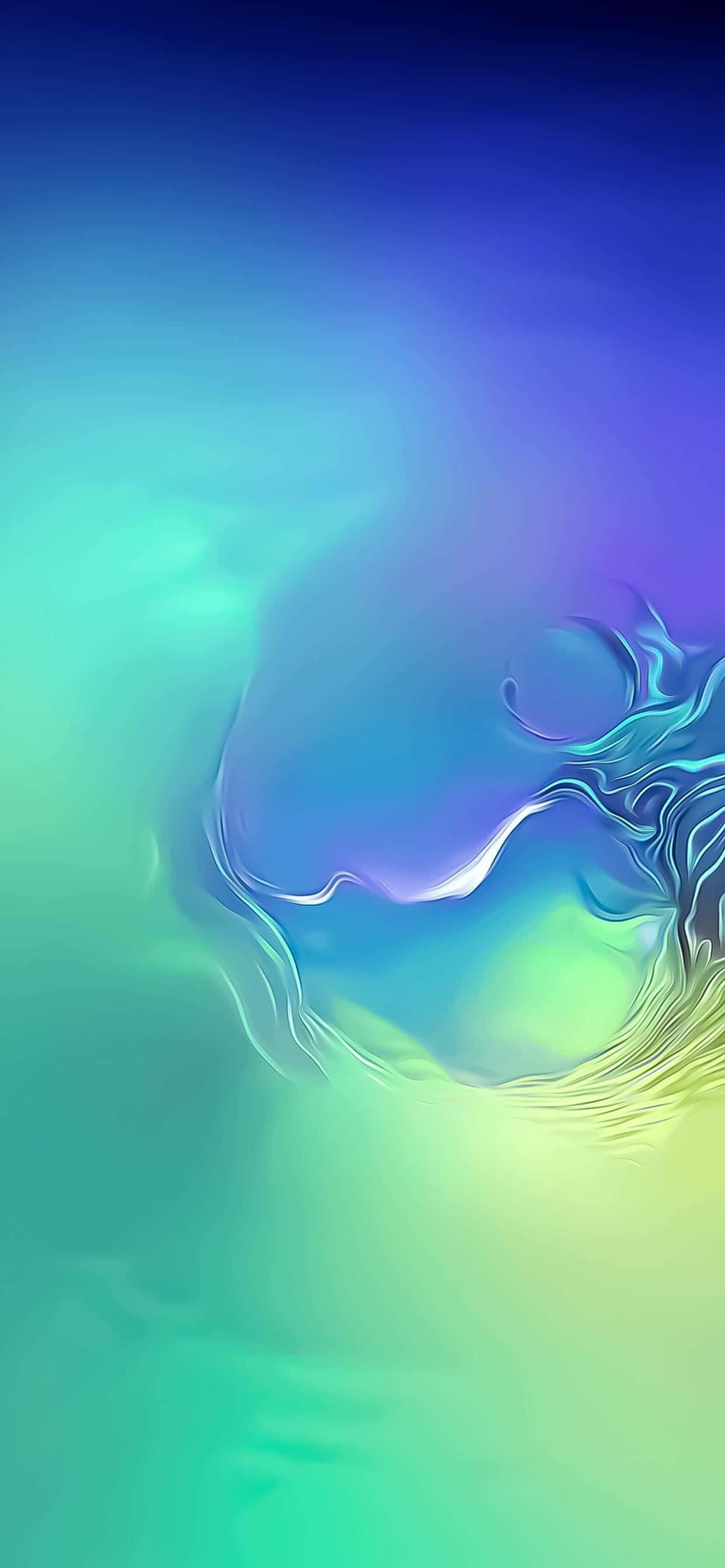 Fantastisk Galaxy S10 tapet med levende farver og abstrakt design Wallpapers