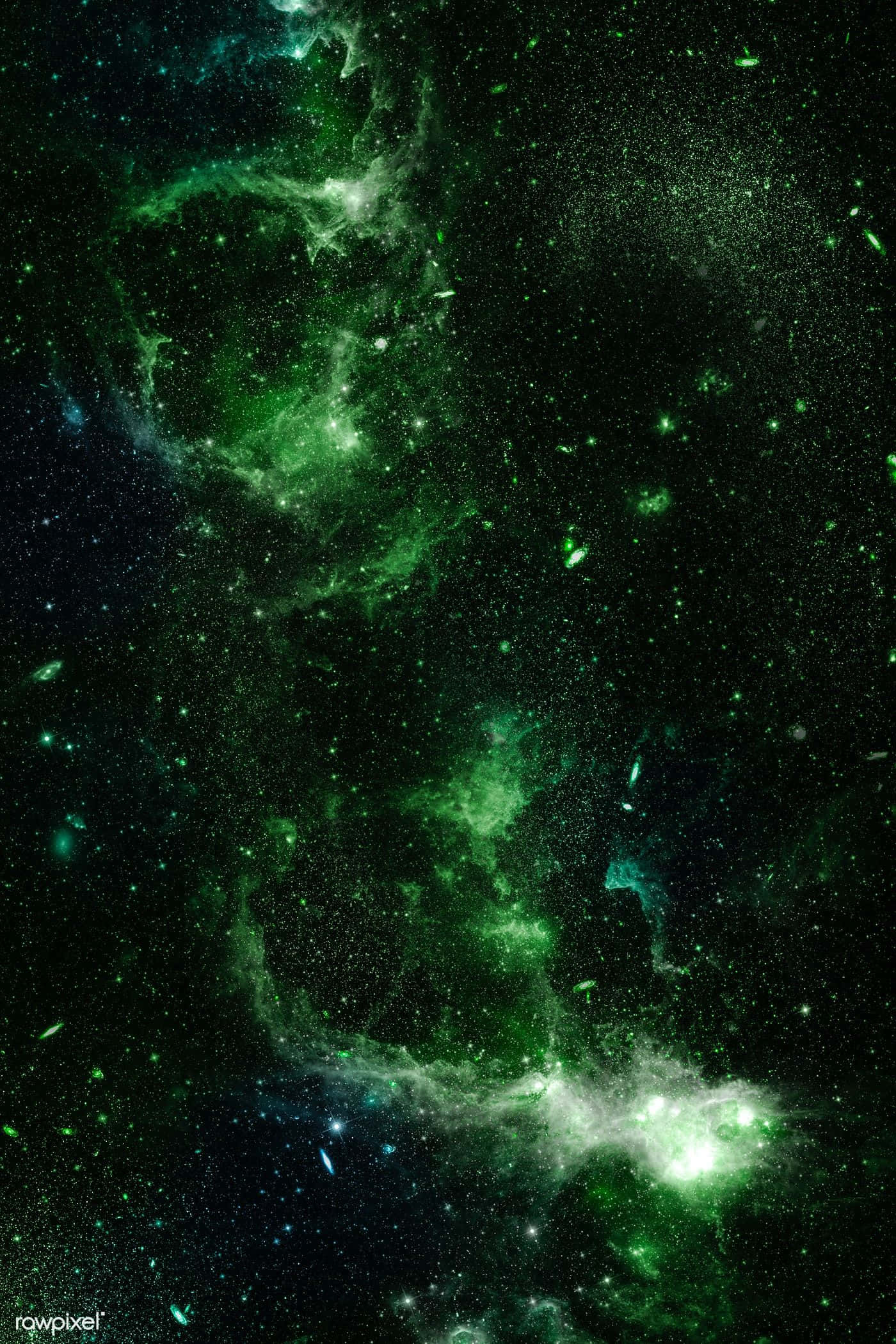 Fantastisk grøn galaksebaggrund Wallpapers