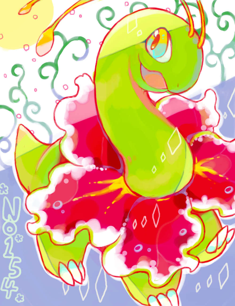 Fantastisk Meganium 2D-illustration Wallpapers