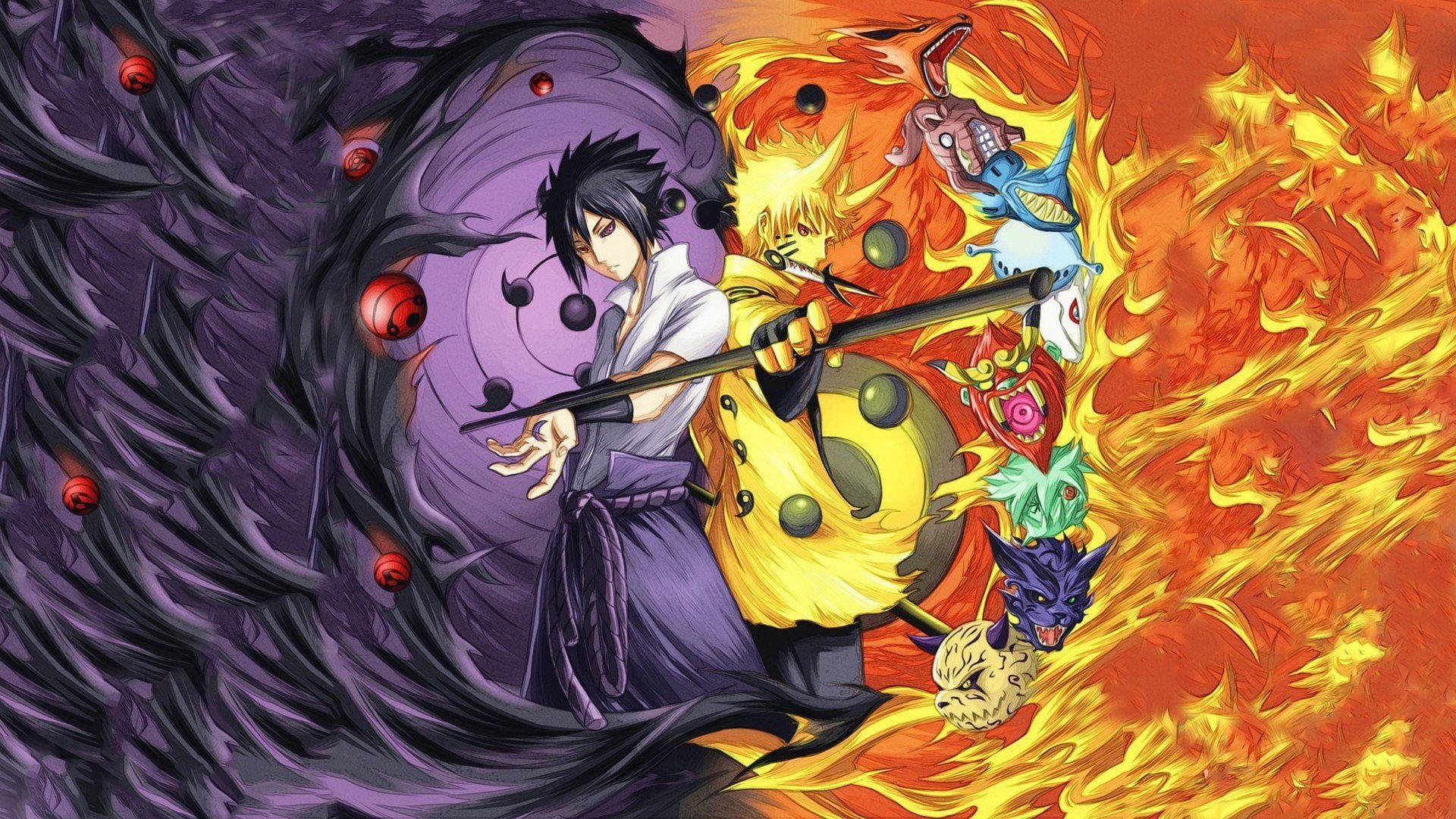 Sej Narung ved siden af Sasuke Wallpapers